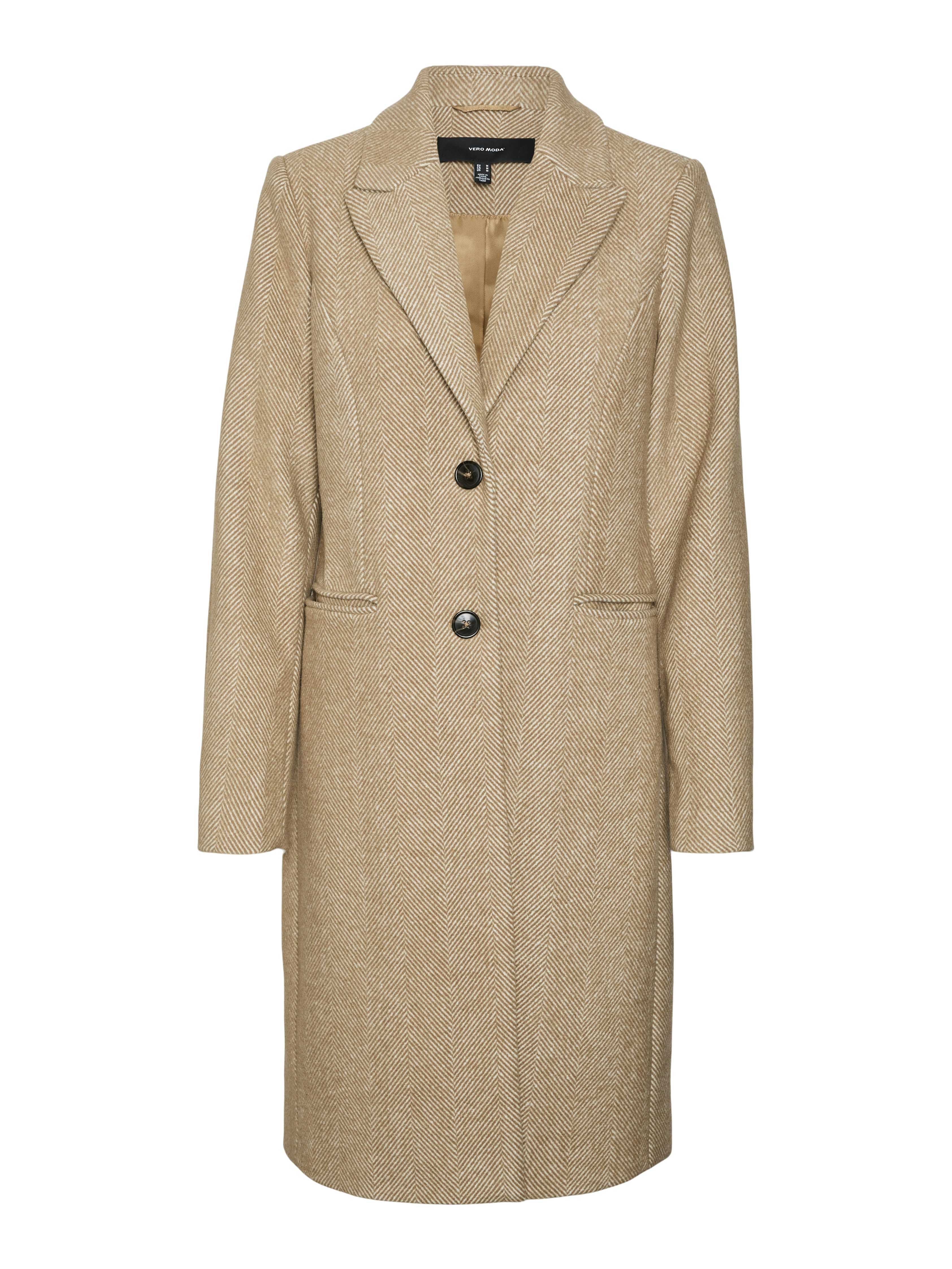 Vero Moda Lange jas VMBLAZA HERINGBONE LONG WOOL COAT GA BOO