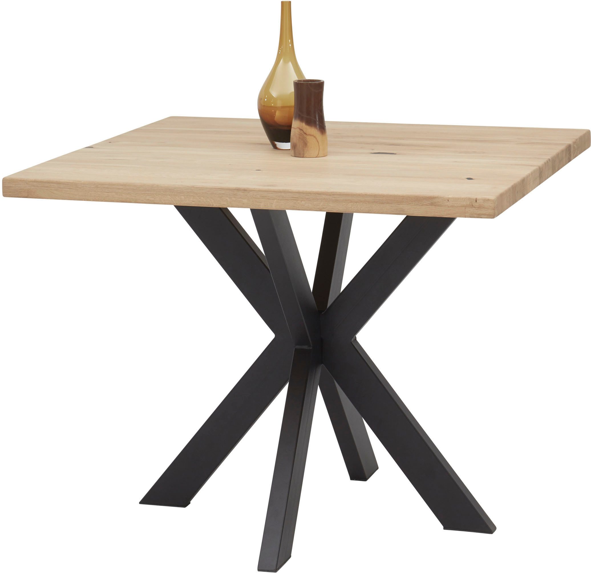 Stolkom Eettafel Micky 100 cm in massief geolied eiken, vierkante tafel