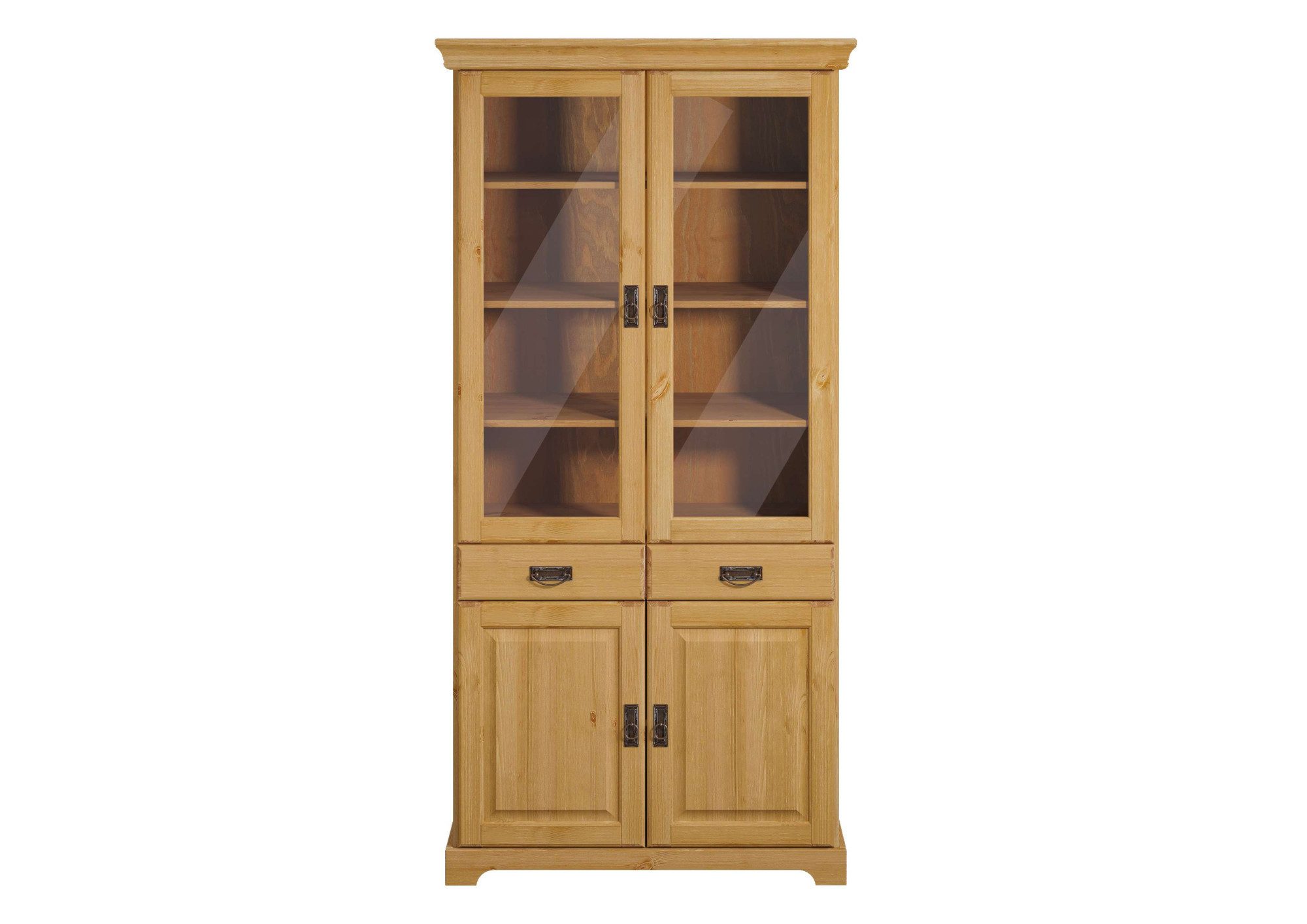 Home affaire Vitrinekast Rügen gecertificeerd massief hout, hoogte 192 cm, in landhuisstijl