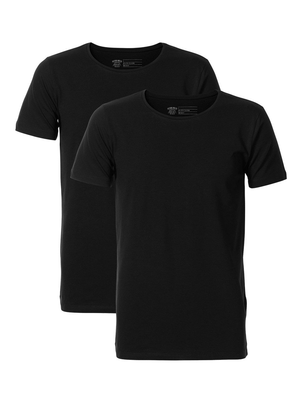 Petrol Industries Bodyfit Basic 2 Pack T-Shirt Black