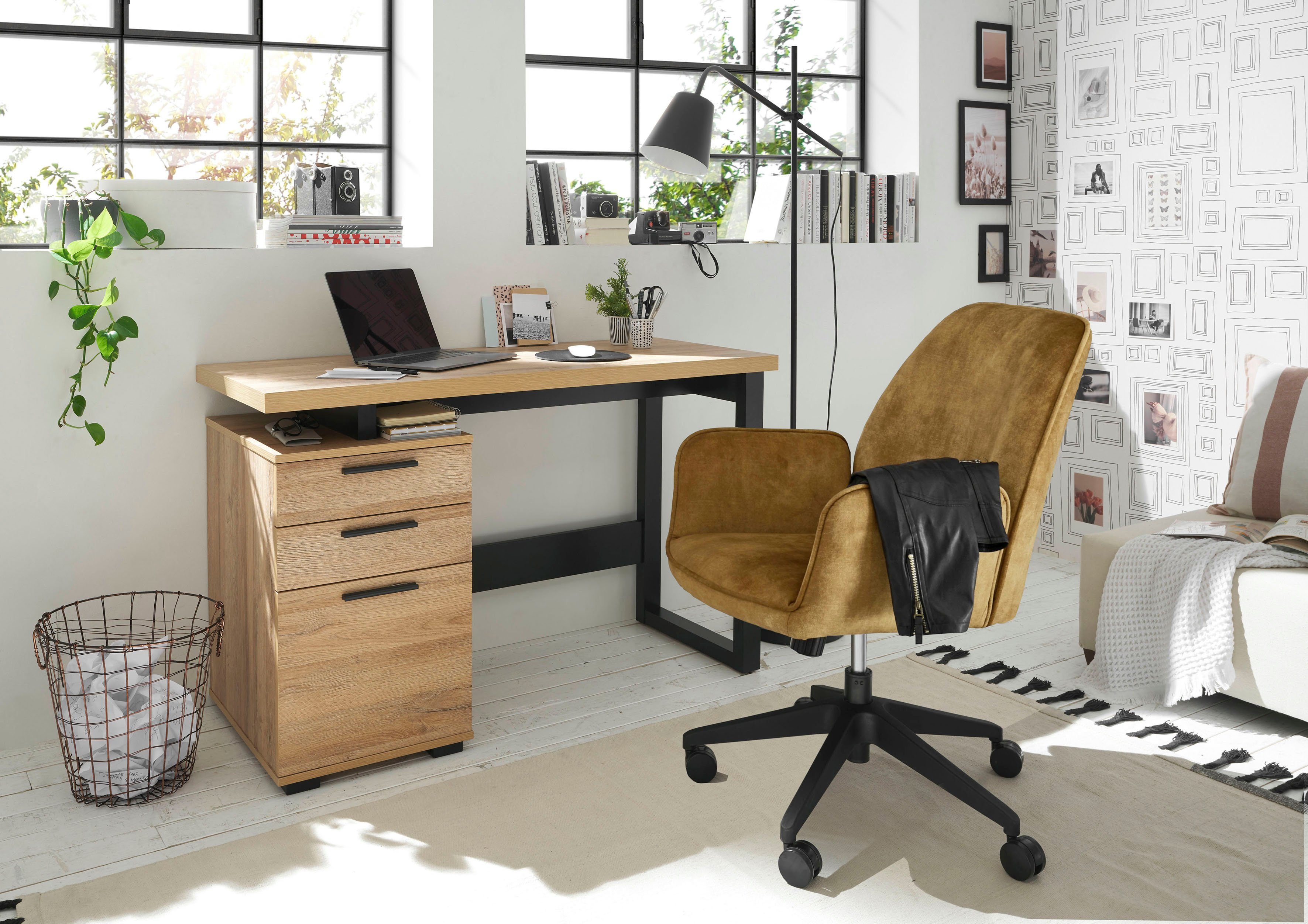 MCA furniture Bureaustoel O-Ottawa Fluweel, bureaustoel met traploos instelbare comfortabele zithoogte