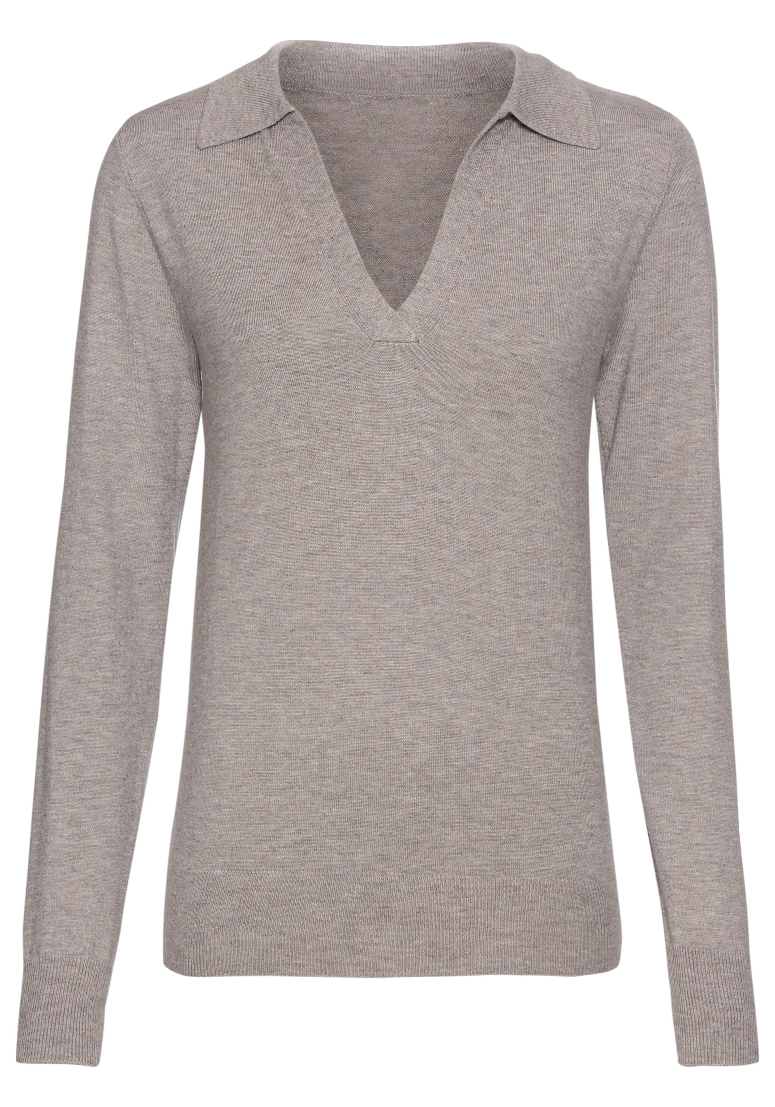 HECHTER PARIS Trui met polokraag met elegante v-hals