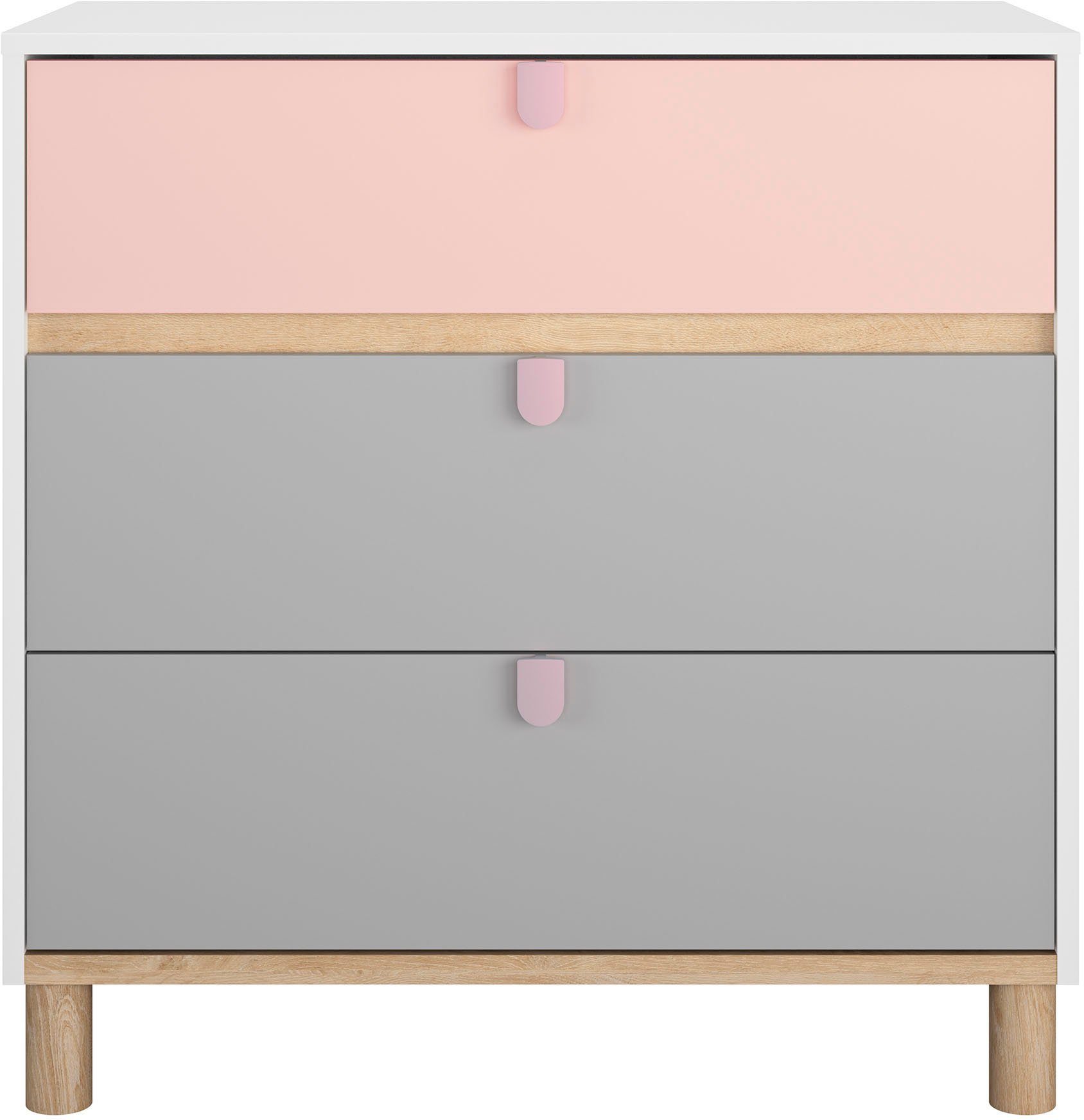 Gami Kast Kommode 3 lades Met zijn combinatie van zachte kleuren dressoirs multicolor