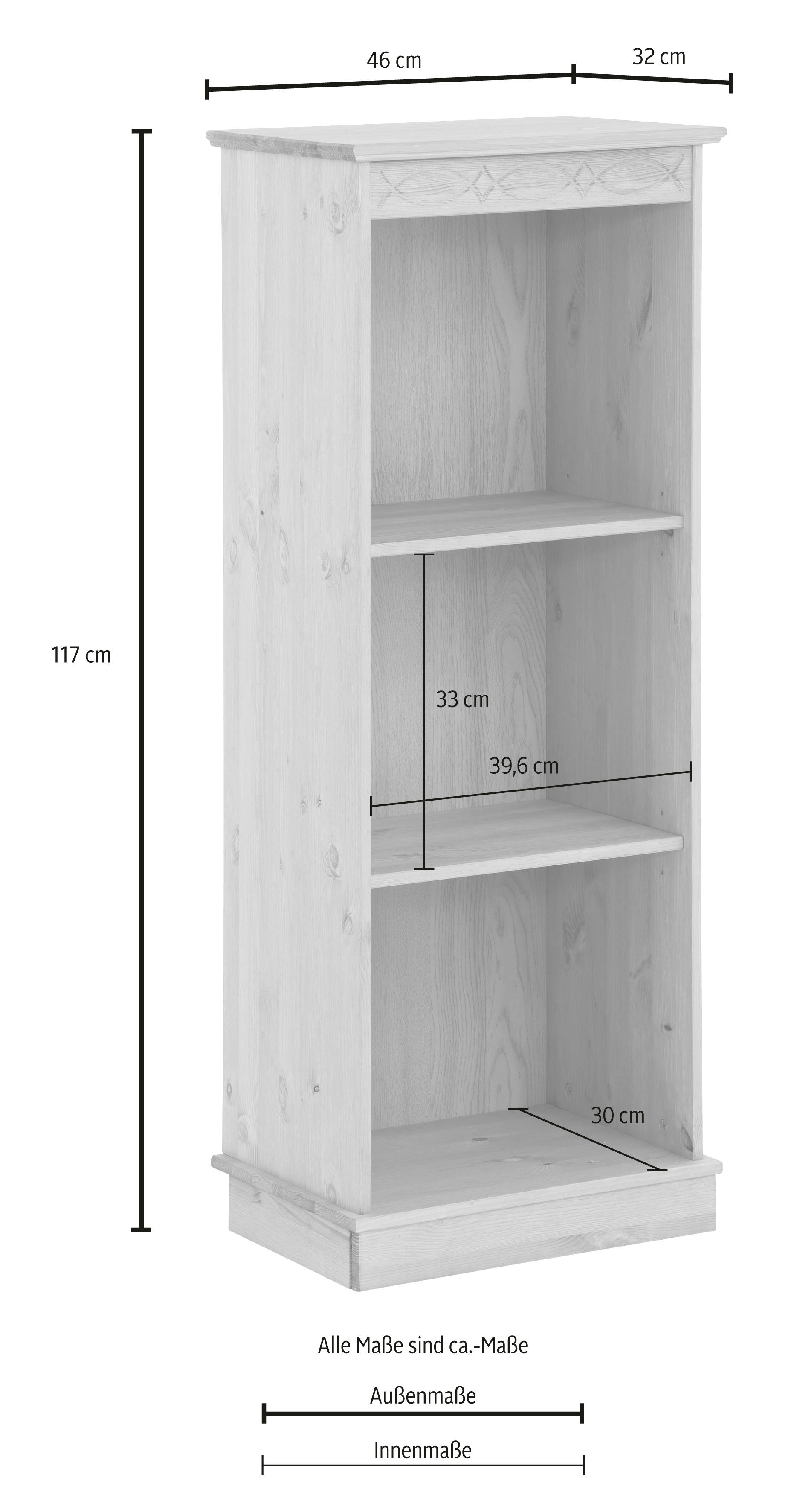 Home affaire Boekenkast Indra van massief dennenhout, in verschillende hoogtes, met fsc®