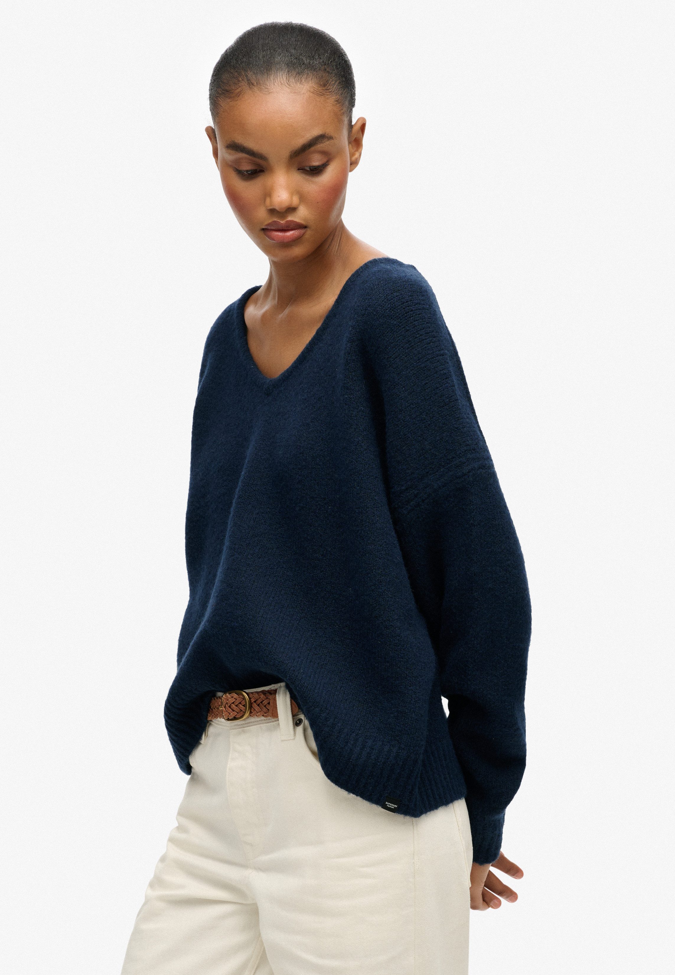 Superdry Gebreide trui BRUSHED OS V NECK JUMPER
