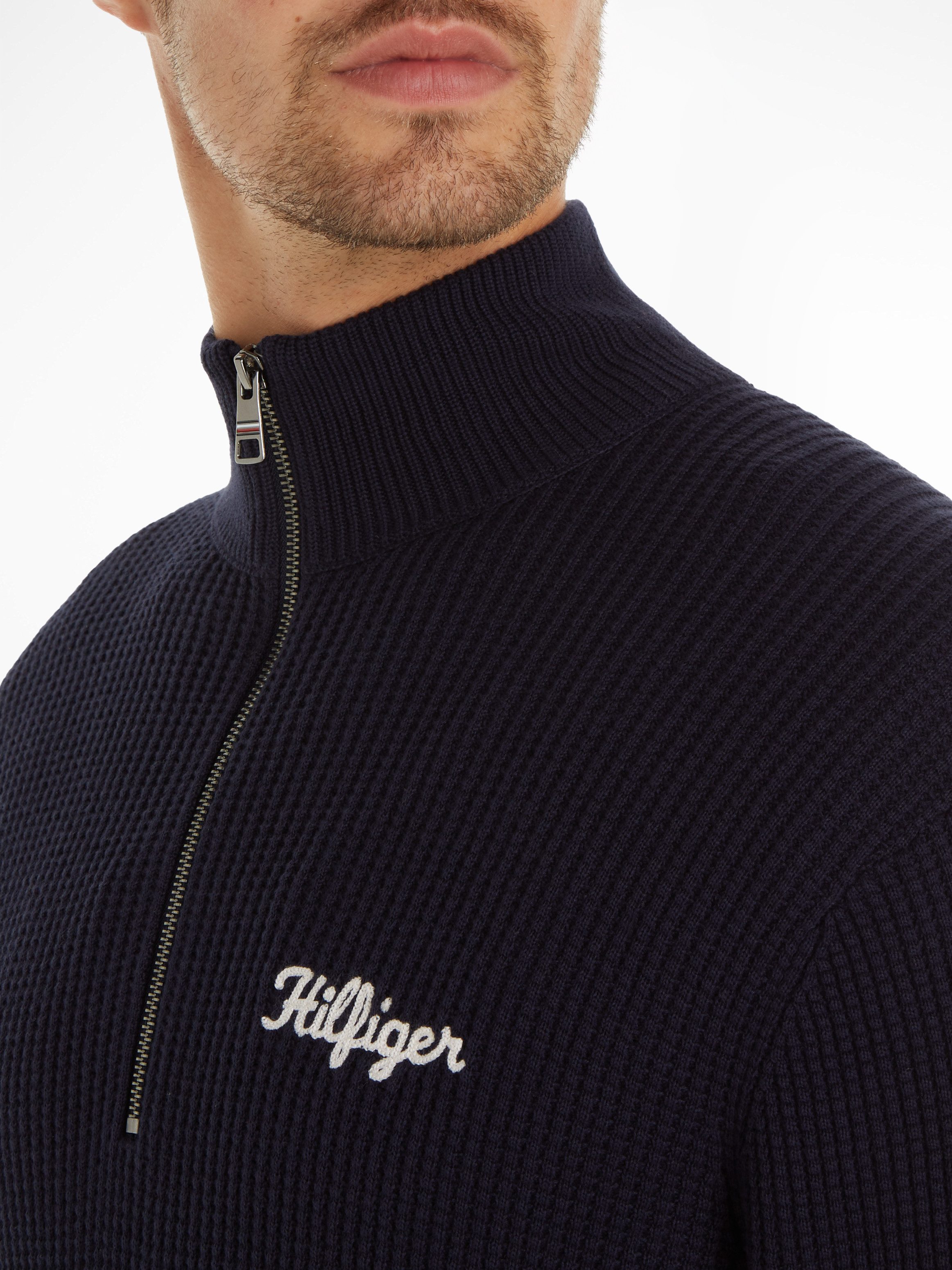 Tommy Hilfiger Trui met ronde hals HILFIGER GRAPHIC WAFFLE ZIP MOCK