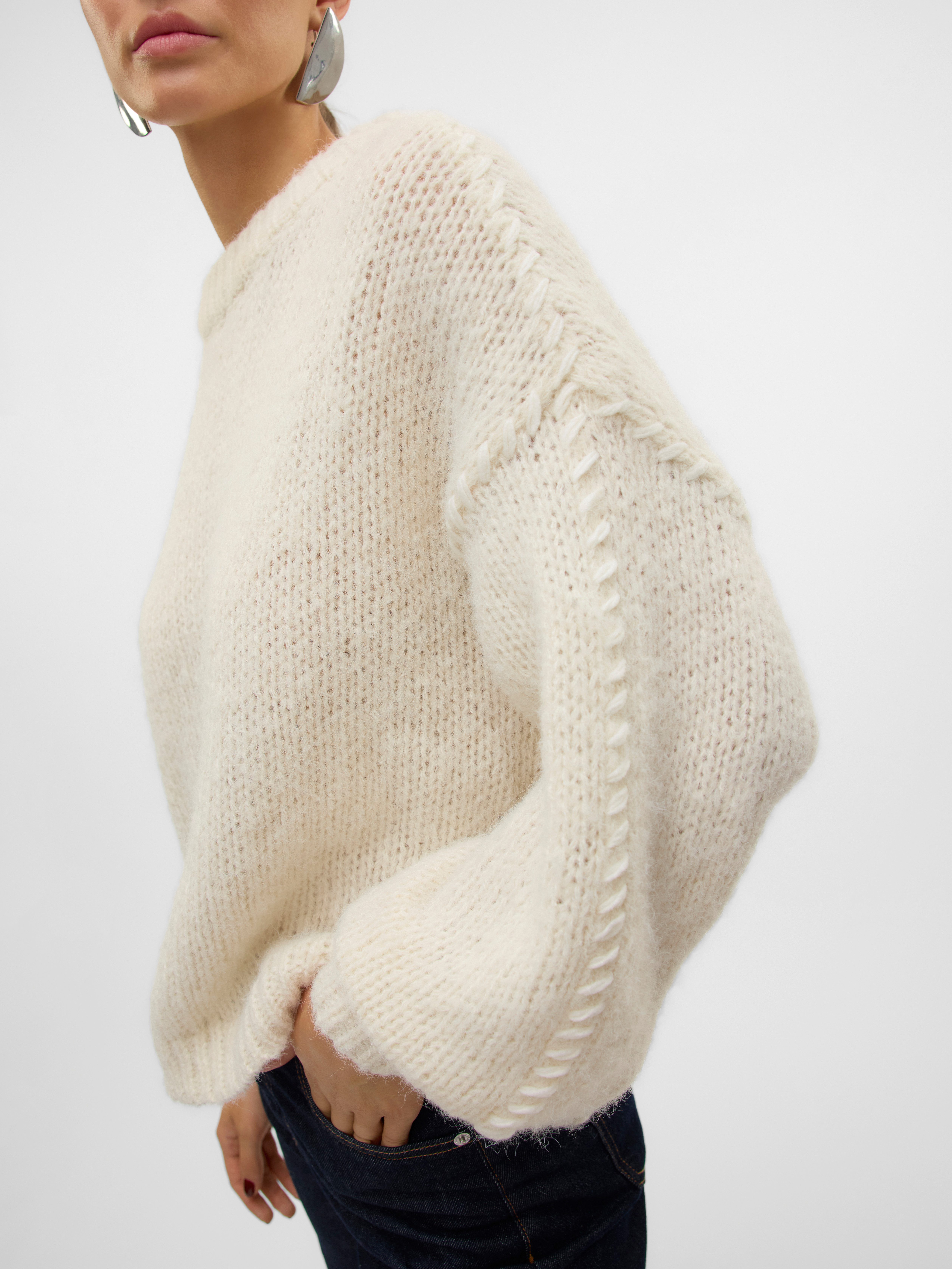 Vero Moda Trui met ronde hals VMFENG LS O-NECK PULLOVER GA BOO