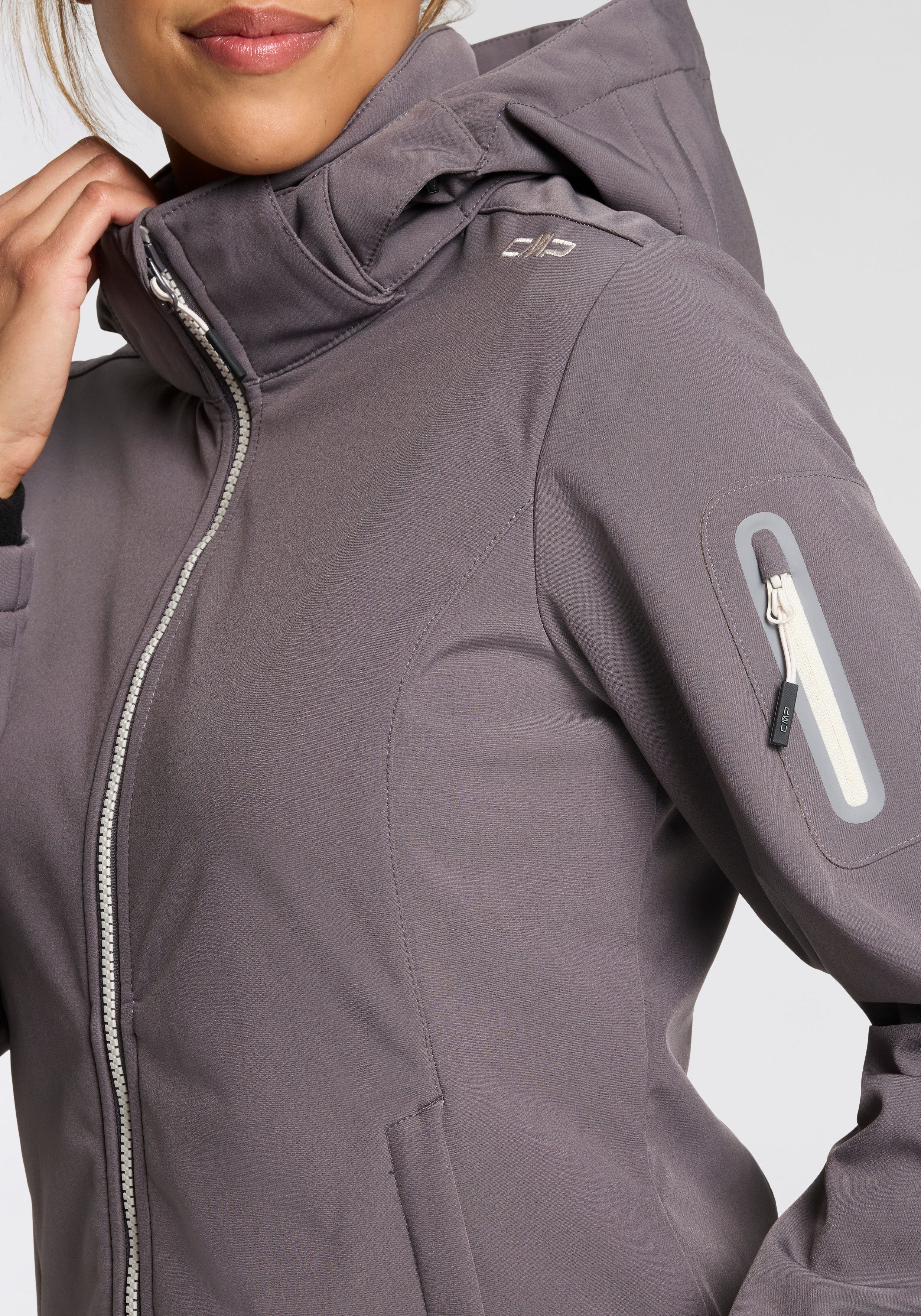CMP Softshell-jack WOMAN JACKET ZIP HOOD Warmte- & wind- & waterafstotend (1 stuk)