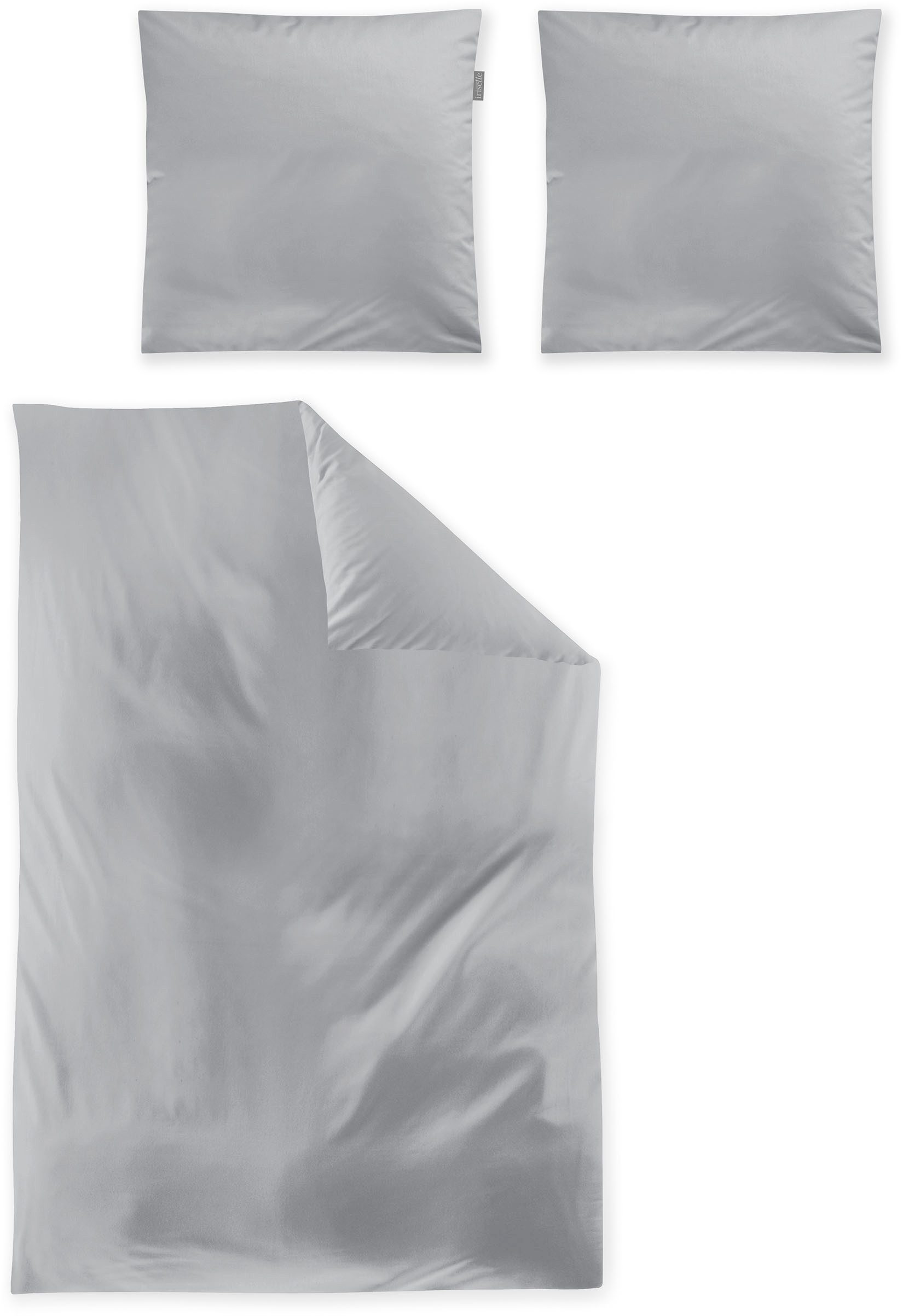 Irisette Overtrekset Premium satijnen beddengoed Parijs hoogwaardige uni premium beddengoed met rits, 100% katoen