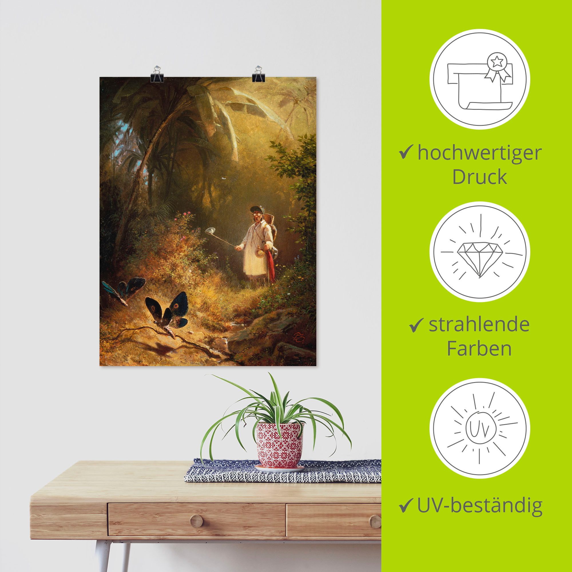Artland Artprint De vlindervanger als artprint op linnen, poster in verschillende formaten maten