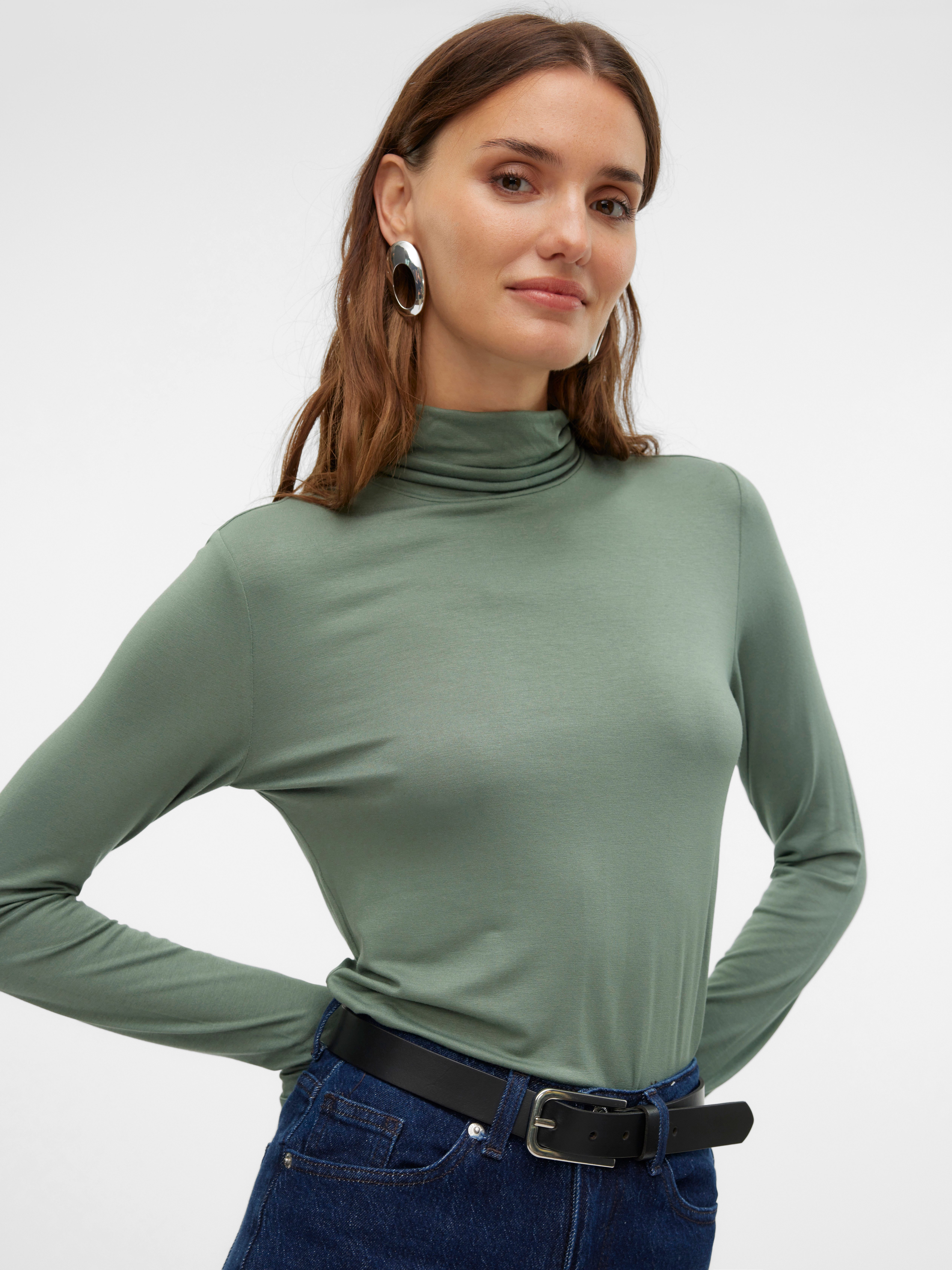 Vero Moda Shirt met lange mouwen VMALBERTE LS ROLLNECK TOP JRS NOOS