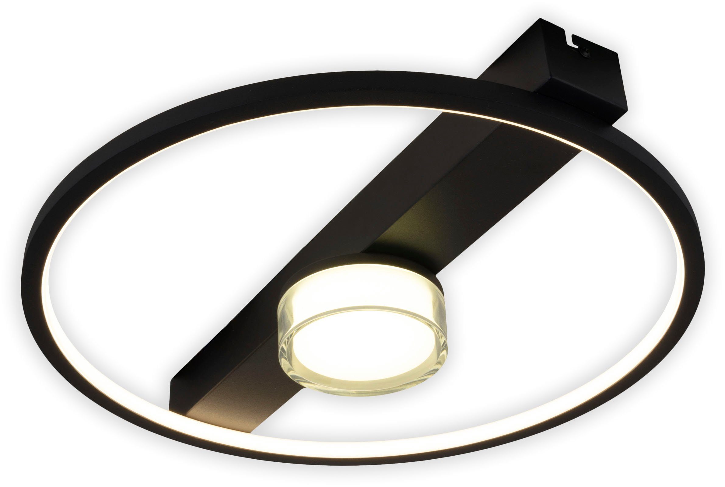näve Led-plafondlamp Cimo traploos dimbaar via wandschakelaar, lichtkleur warmwit, zwart (1 stuk)