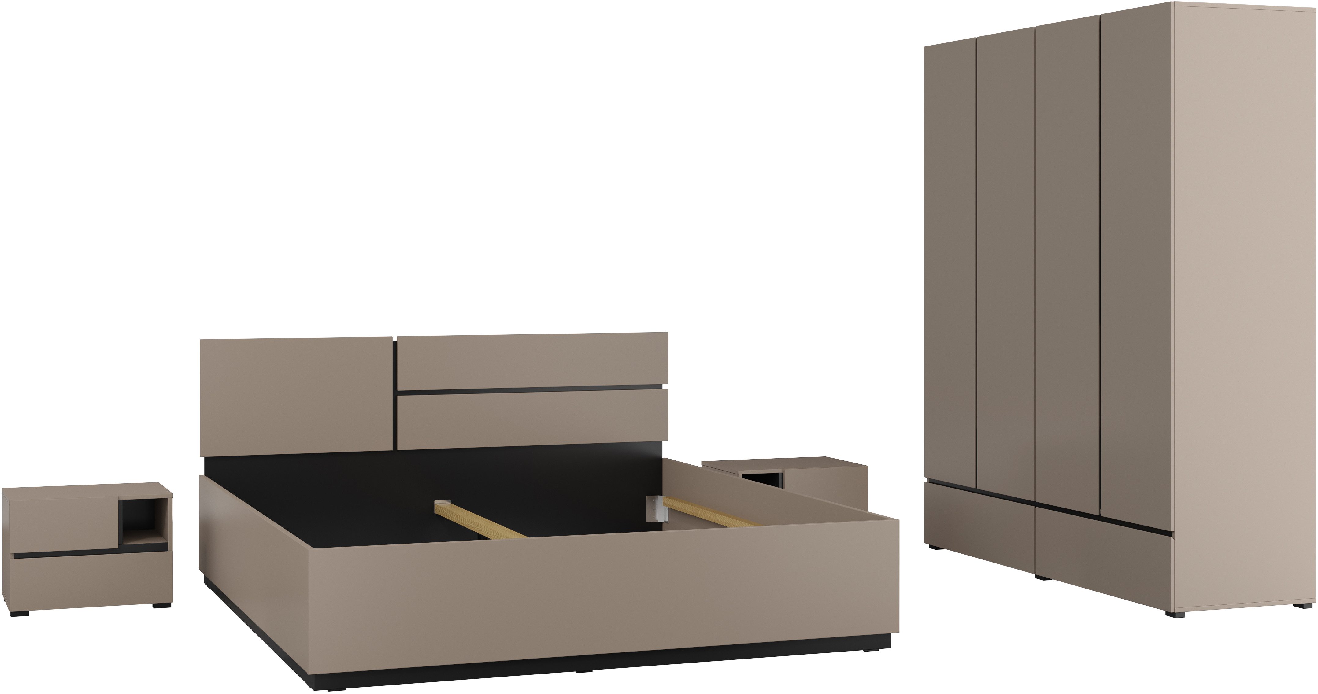 INOSIGN Bedframe Cross, moderne bedframe Tweepersoonsbed in twee maten, stabiel bedframe