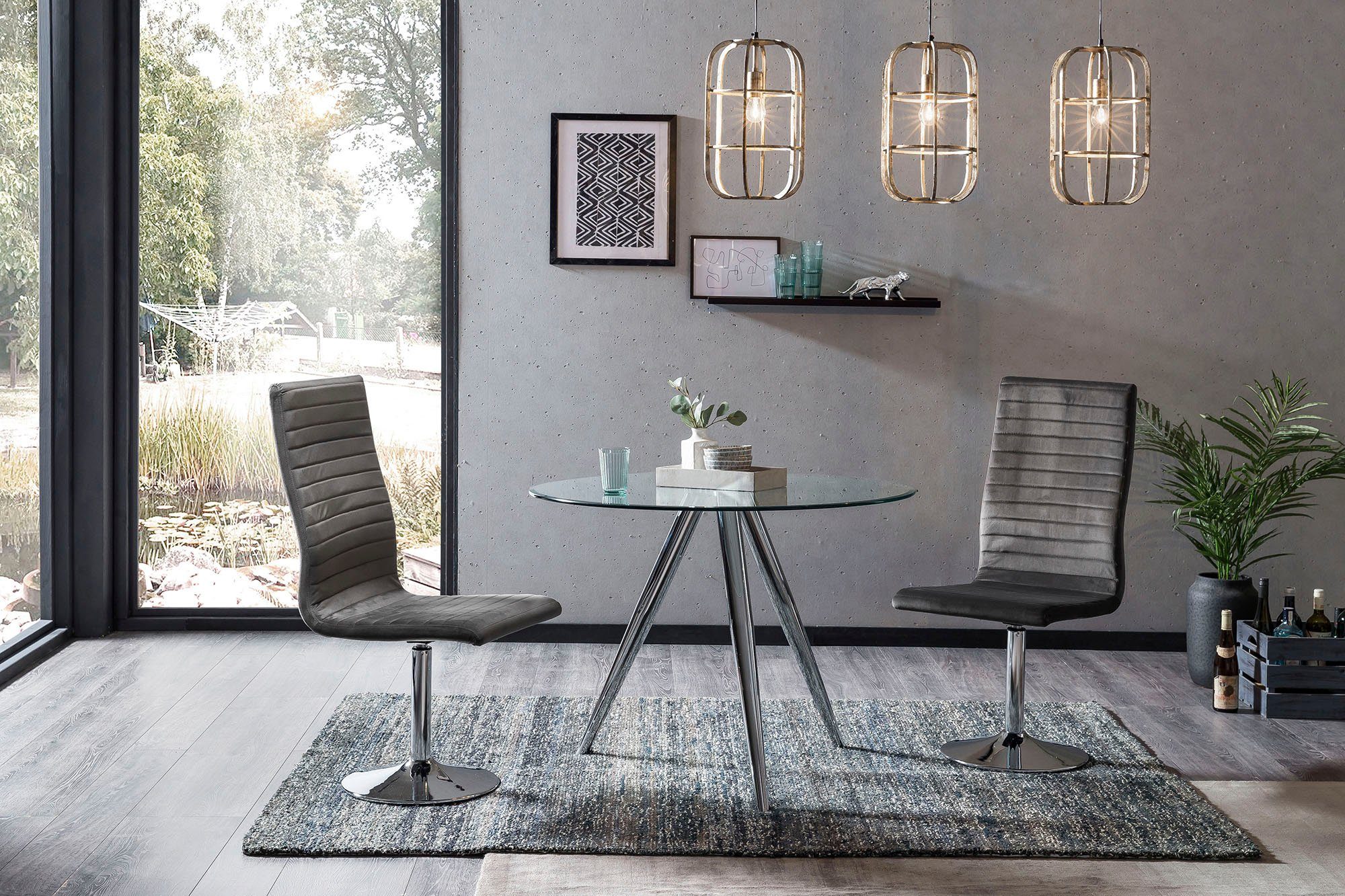 SalesFever Eettafel met modern frame van chroom