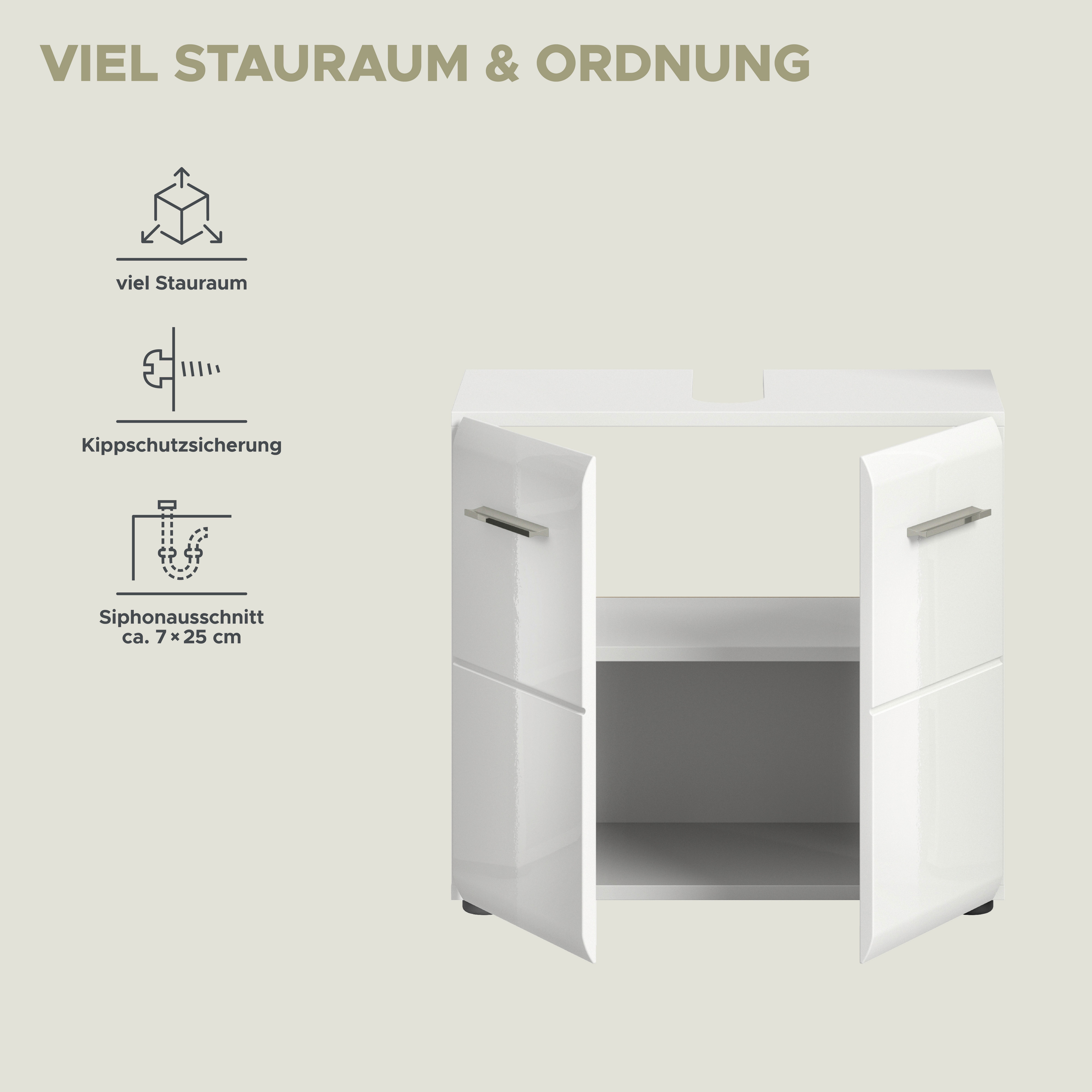 INOSIGN Wastafelonderkast FLORENZ, TOPSELLER!, Breedte 60 cm, 1 legplank, 2 vakken