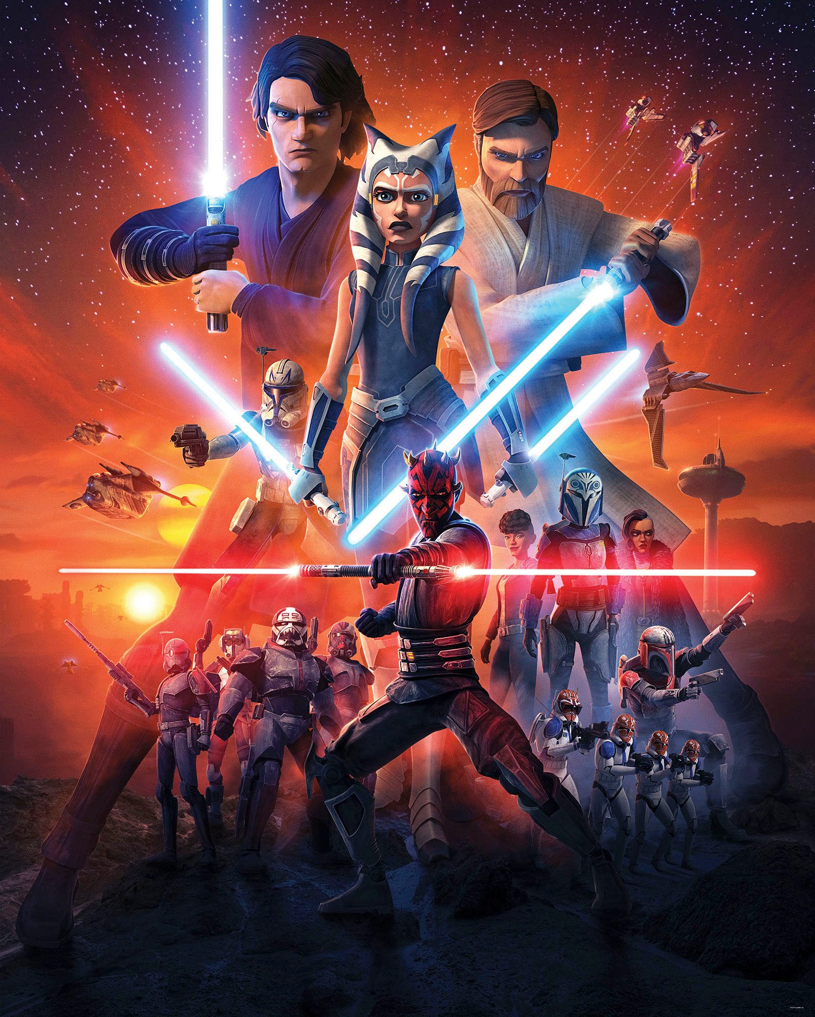 Komar Fotobehang Vlies fotobehang - Star Wars Clone Wars Mission - grootte 200 x 250 cm (1 stuk)