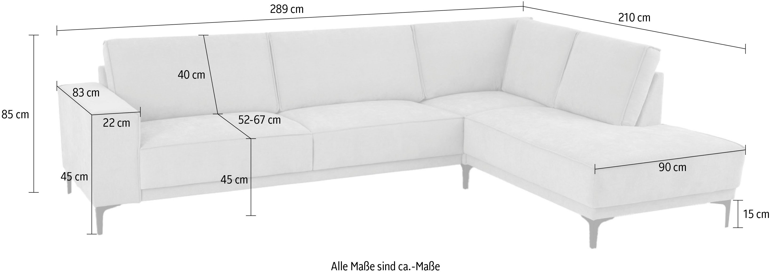 Places of Style Hoekbank Oland, structuur, platweefsel, luxe microvezel, bouclé