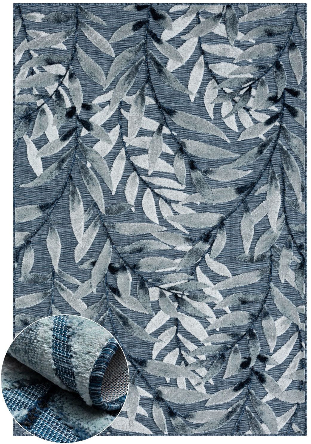 Myflair Möbel & Accessoires Vloerkleed Olivia voorraadopruiming Bladerenmotief, hoog-laag effect, geschikt voor buiten, balkon, terras