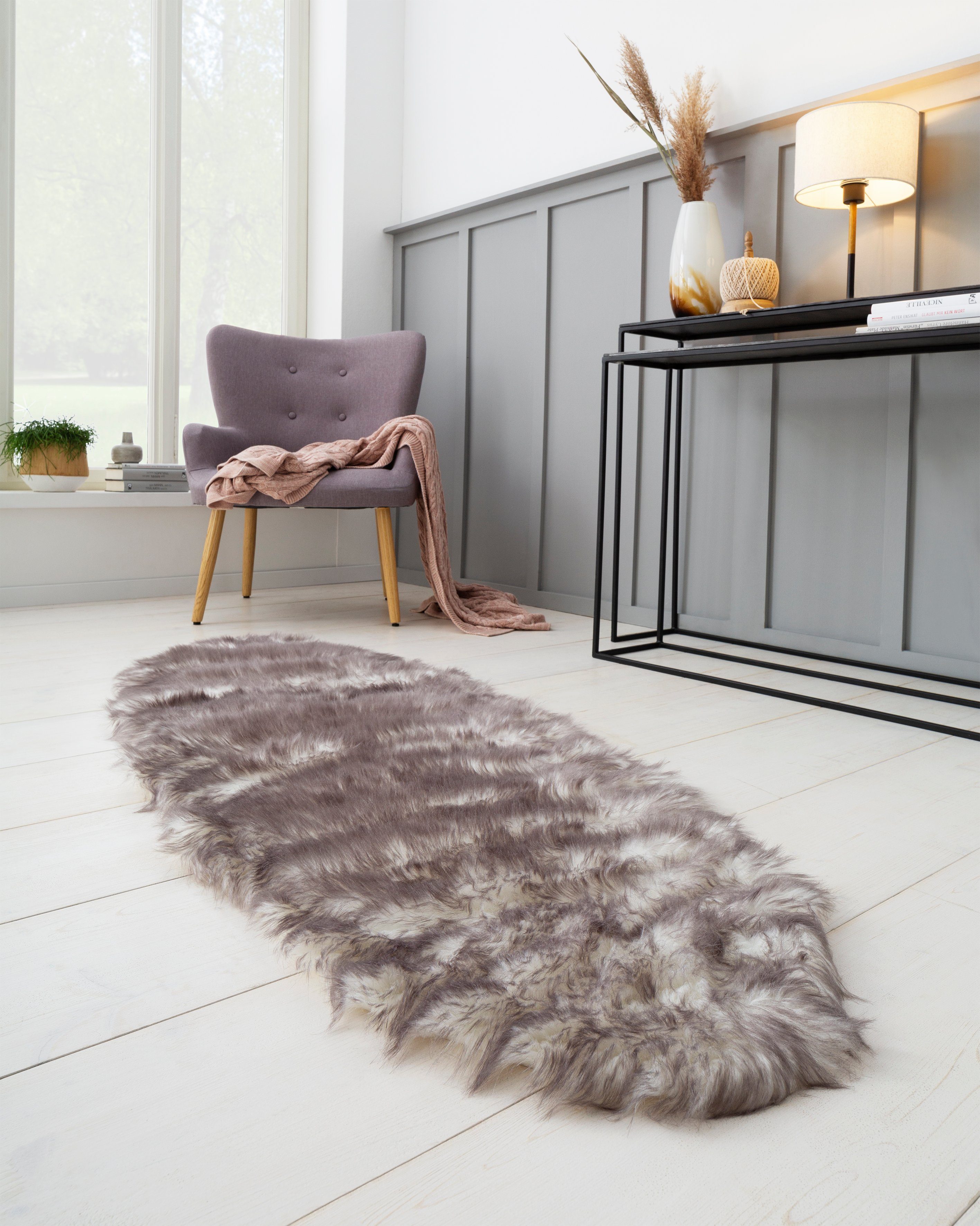 my home Vachtvloerkleed Sammo Imitatiebont, felle kleuren, bijzonder zacht, heerlijk zacht vloerkleed