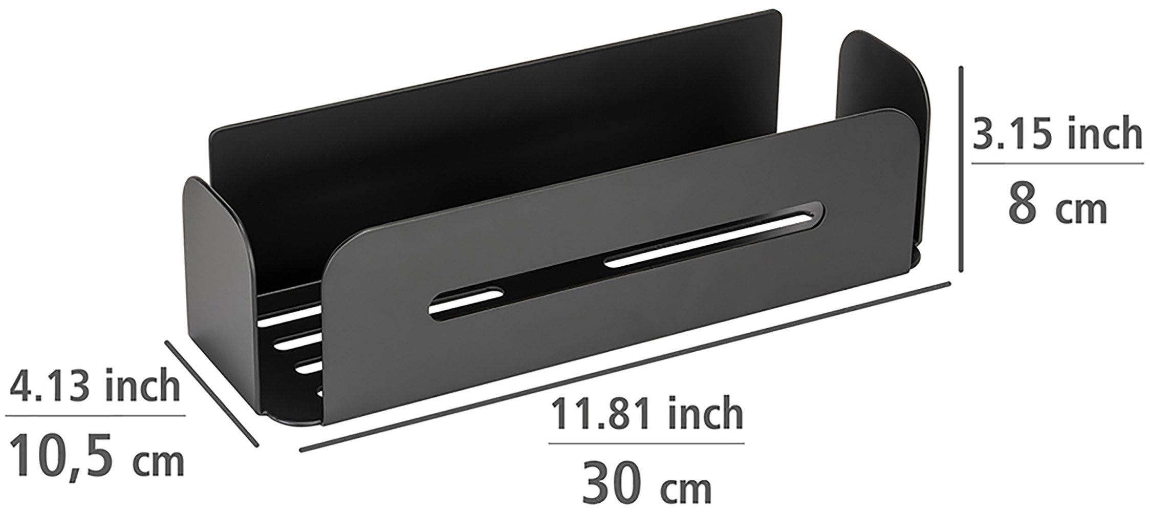 WENKO Badkamerrekje Turbo-Loc® model Bivio van aluminium voor shampoo, roestvrij, bevestiging zonder boren