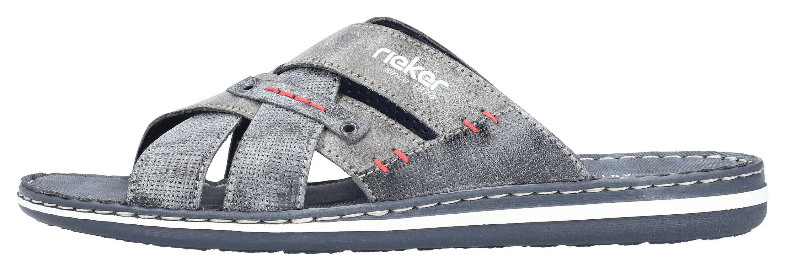 Rieker Slippers , zomerschoen, slippers, badschoen met gekruiste bandages