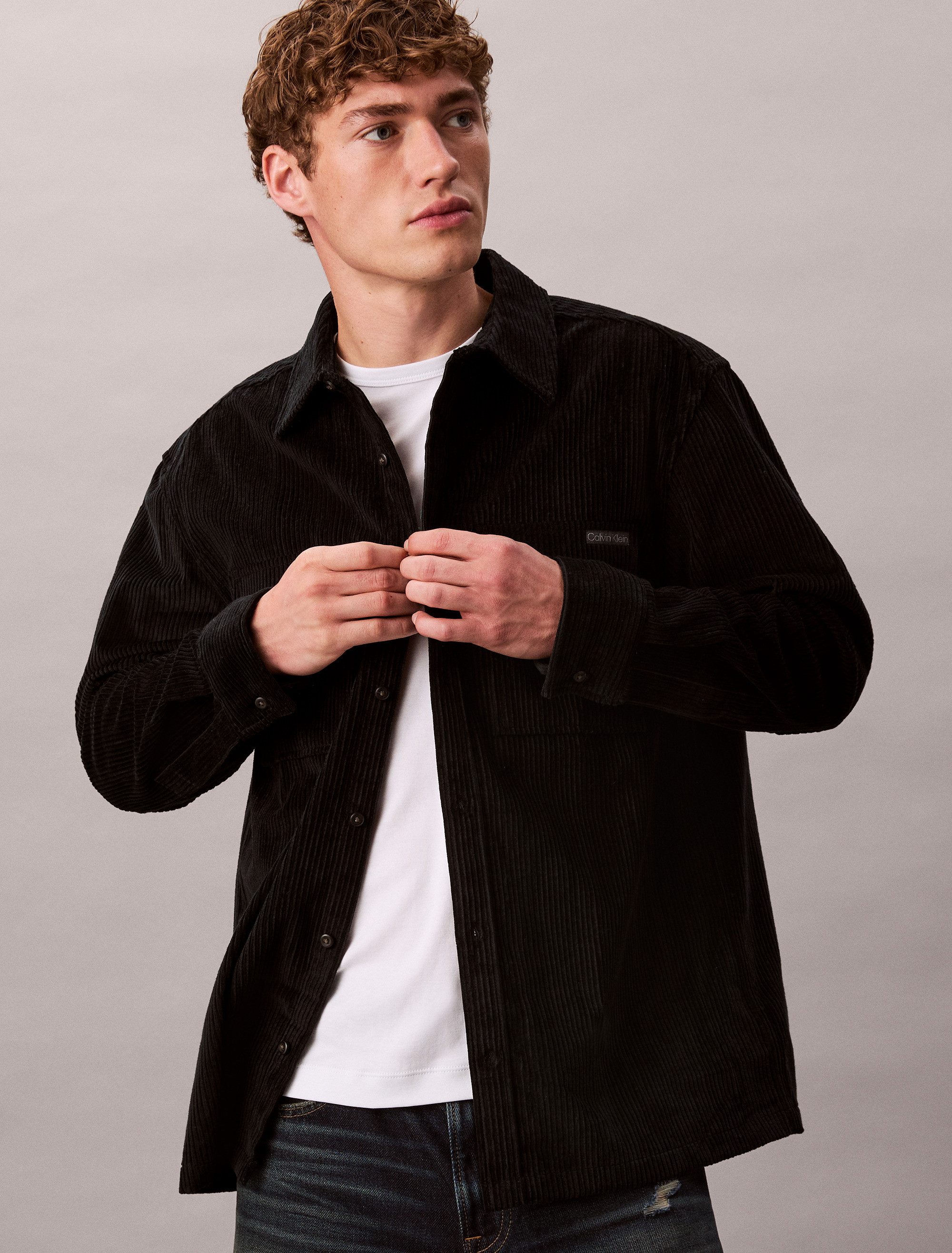 Calvin Klein Overhemd met lange mouwen relaxed fit, normale overhemdkraag, met borstzakken