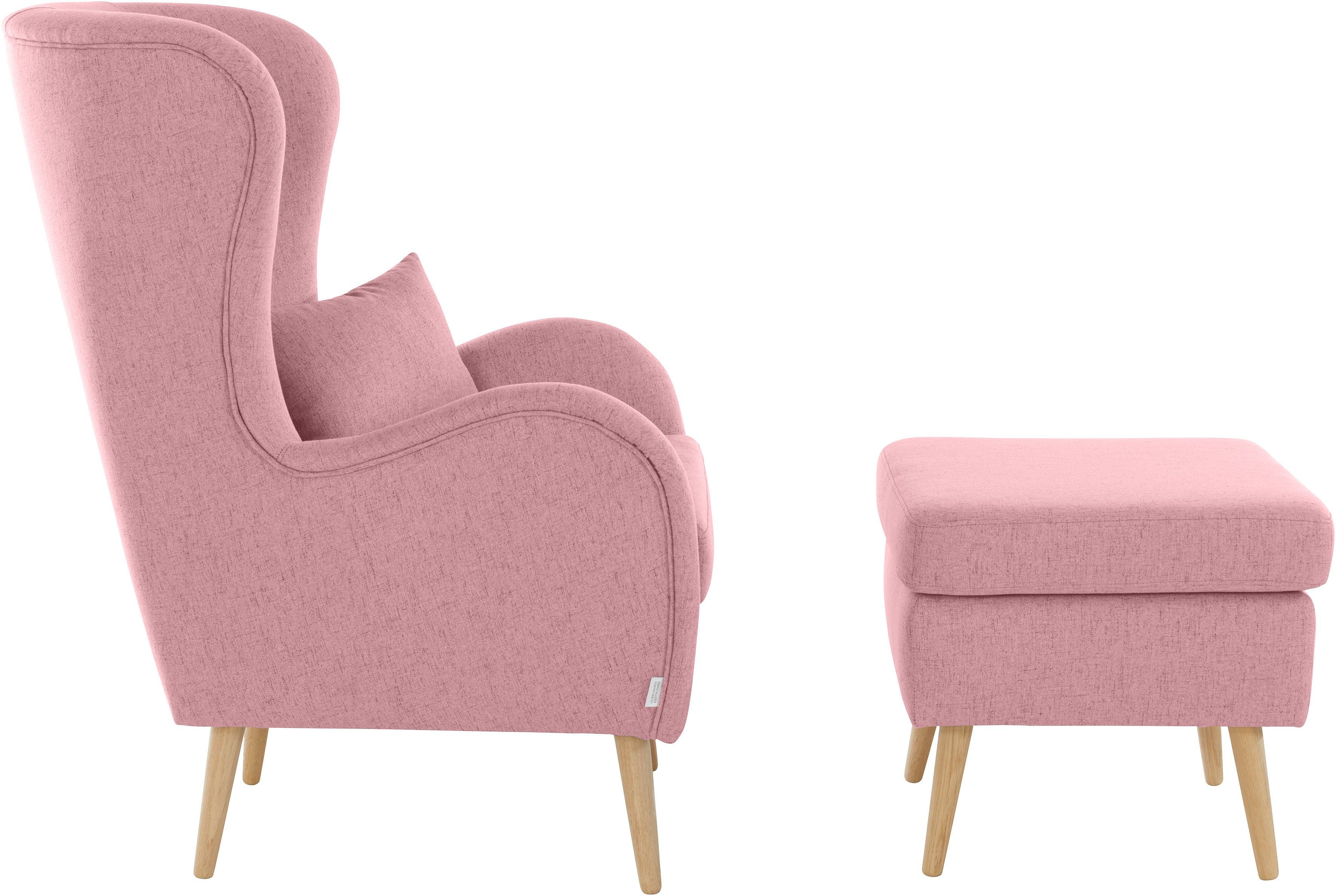 Guido Maria Kretschmer Home&Living Fauteuil Sallito, TV-stoel, oorfauteuil met Hocker, in veel stofkwaliteiten, ook in fluweelcord