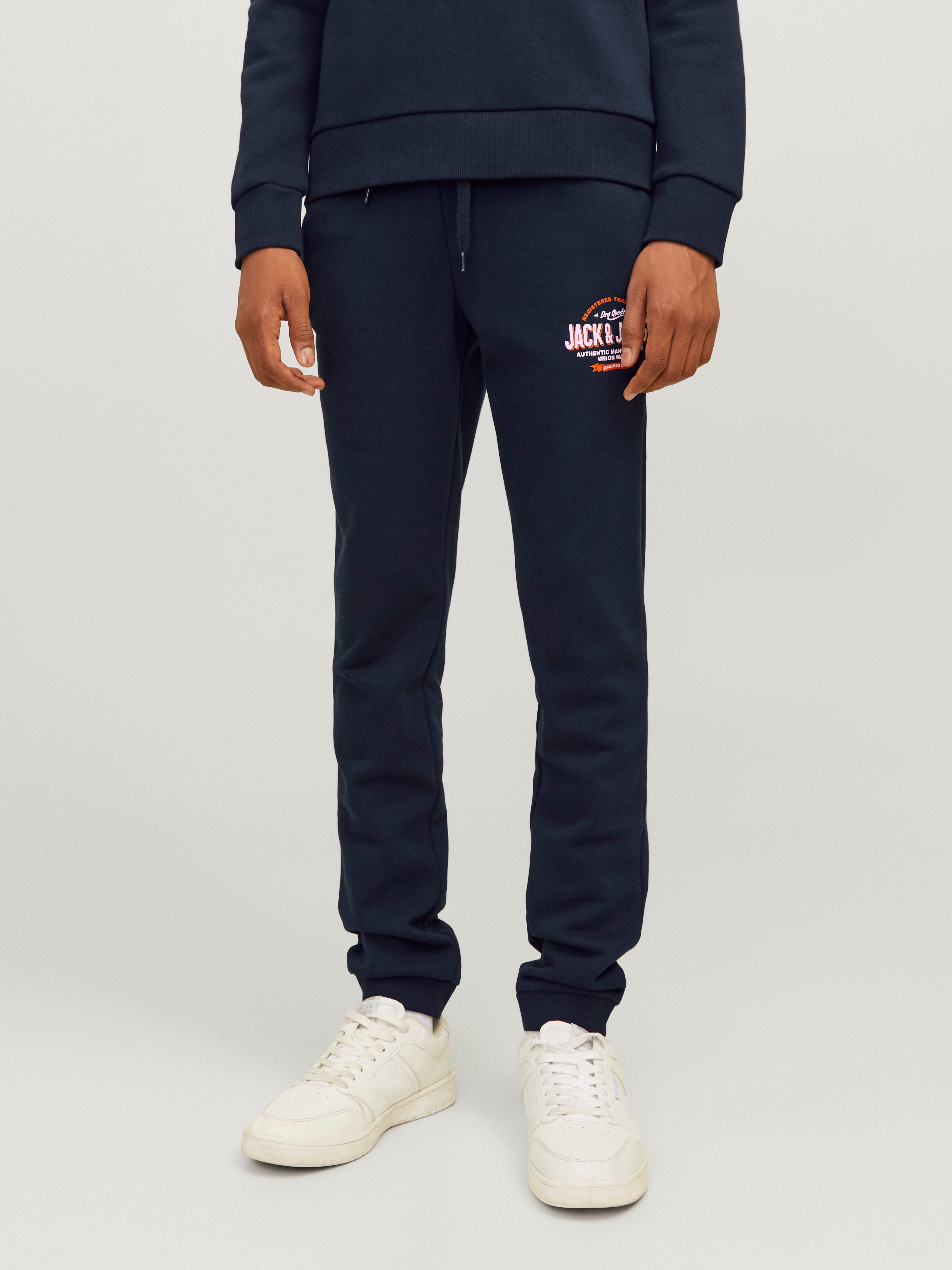 Jack & Jones Junior Sweatbroek JPSTELOGO SWEATPANTS 2COL 24/25 NOOS JNR jongens sweatbroeken maat 140 blauw