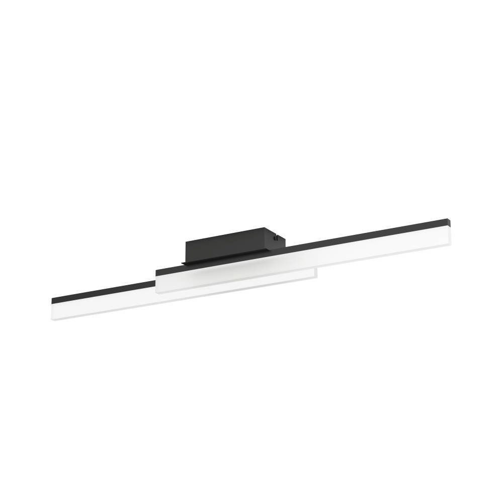 EGLO Plafondlamp PALMITAL Plafondlamp, metaal in zwart en kunststof in wit, IP44, L 88 cm (1 stuk)