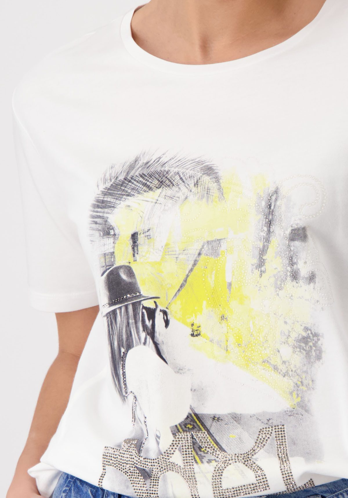 Monari Shirt met ronde hals met frontprint