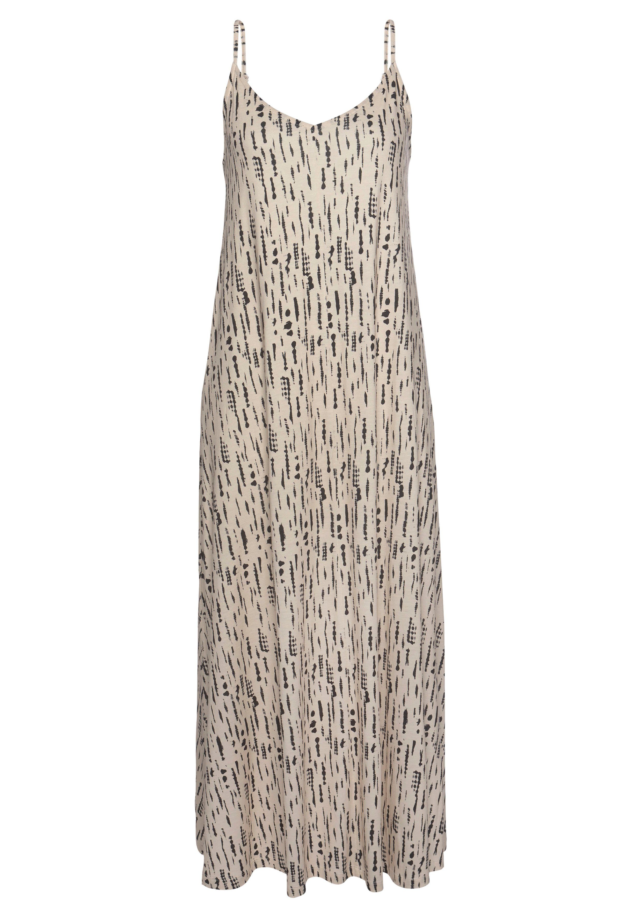 s.Oliver RED LABEL Beachwear Maxi-jurk met alloverprint en strik op de rug, zomerjurk, strandjurk