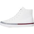 tommy jeans plateausneakers tommy jeans essential mid wmn met strepen in plateau wit
