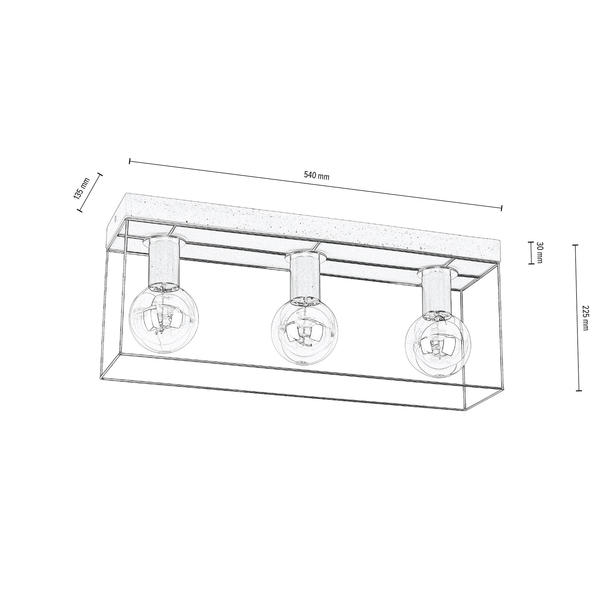SPOT Light Plafondlamp GRETTER CONCRETE Van echt beton en metaal, bijpassende LM E27 / exclusief, natuurproduct
