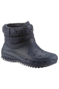crocs snowboots classic neo puff shorty boot met elastische instap blauw