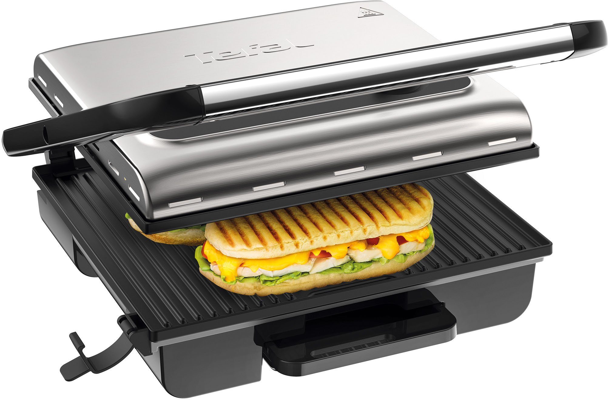 Tefal Contactgrill GC242D Inicio Grill Adjust regelbare thermostaat met 3 standen, bakplaten met antiaanbaklaag