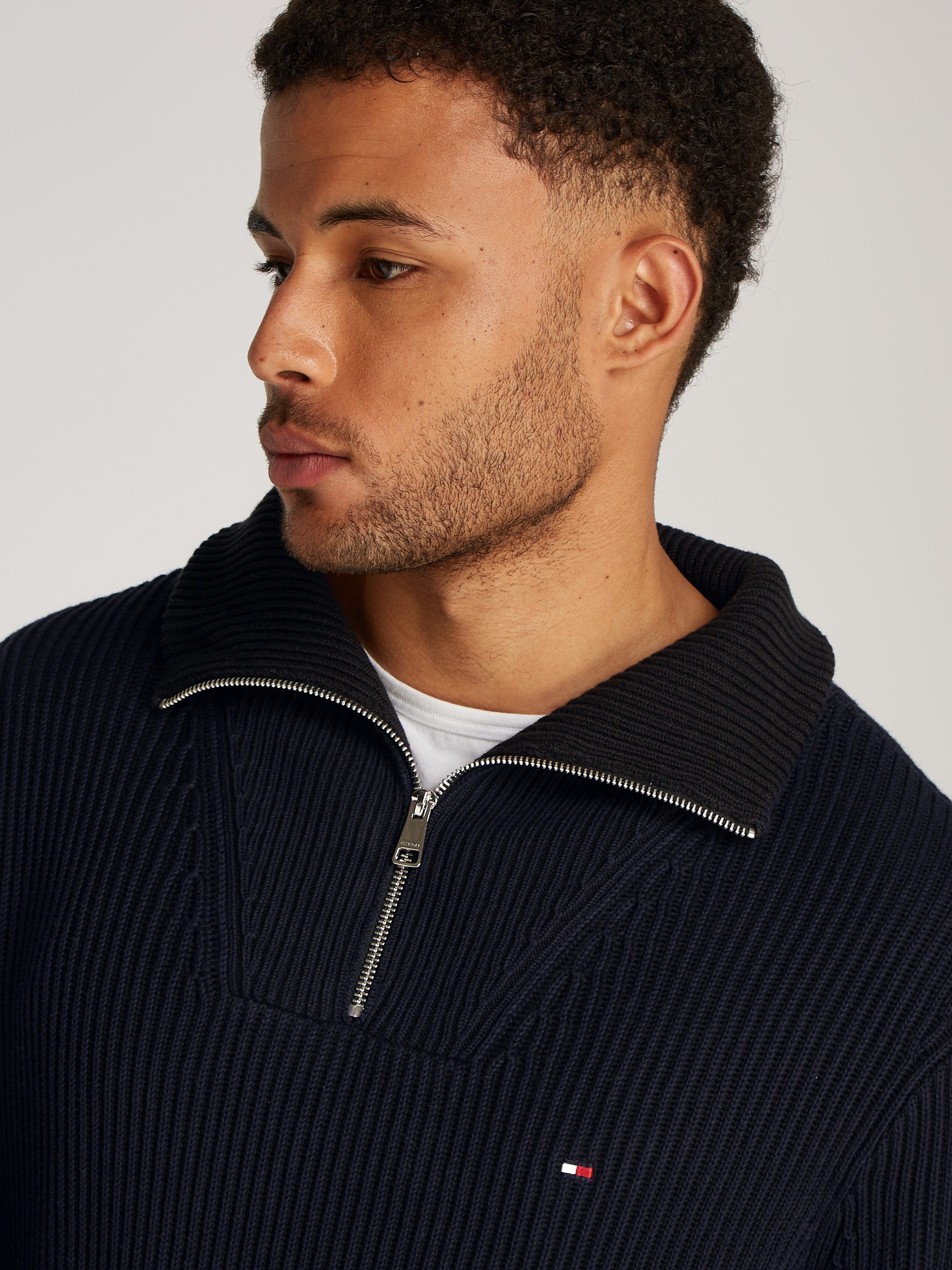 Tommy Hilfiger Schipperstrui CHUNKY COTTON RIB NAUTICAL ZP MK