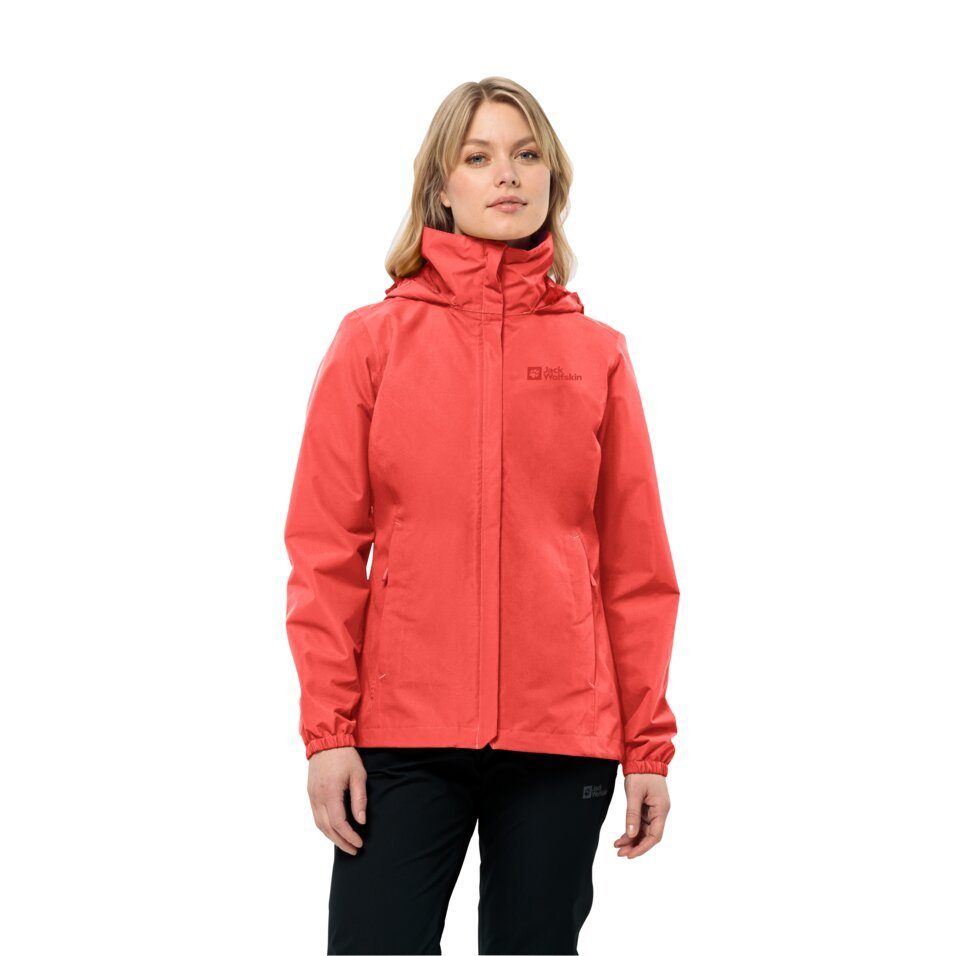 Jack Wolfskin Functioneel jack STORMY POINT 2L JKT W met opbergbare capuchon waterdicht ademend en winddicht