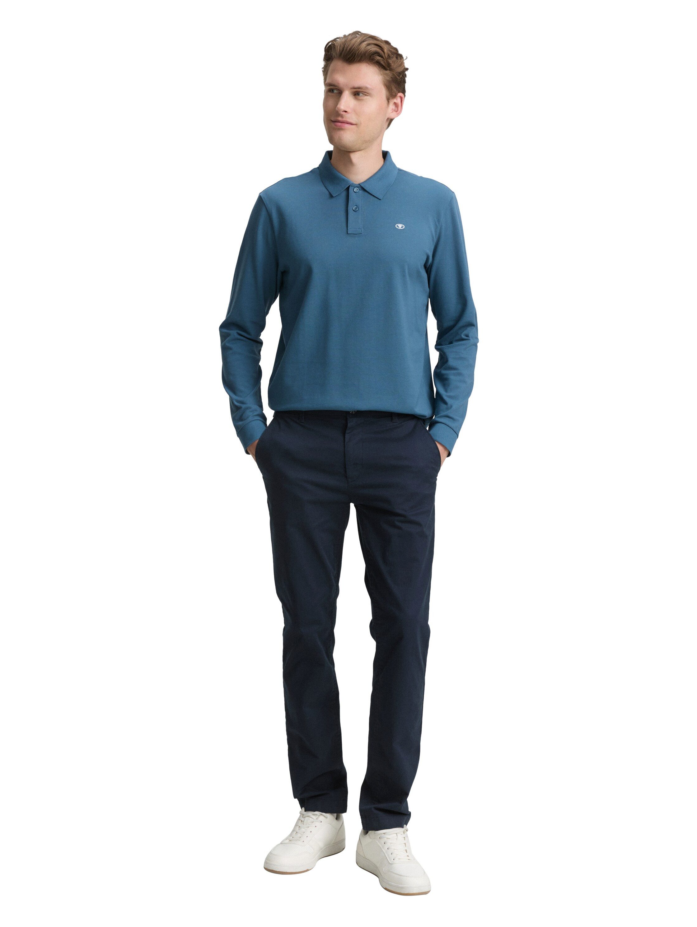 Tom Tailor Poloshirt met lange mouwen met logoborduursel