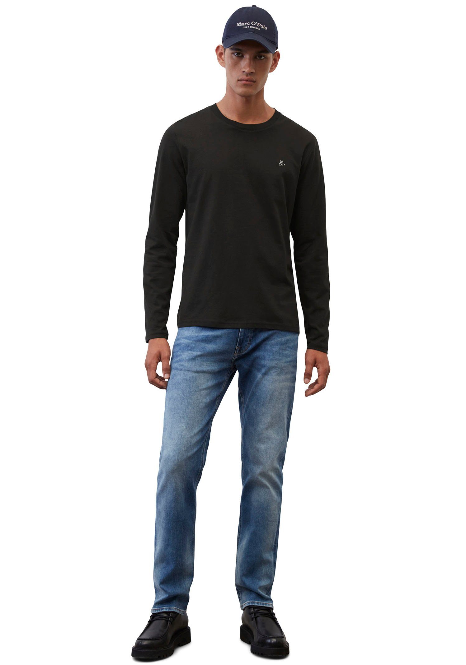 Marc O'Polo Shirt met lange mouwen met subtiele logo-print aan de voorkant