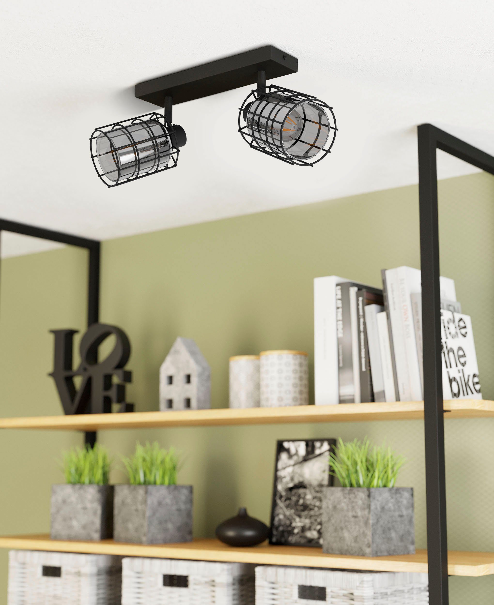 EGLO Plafondspot CONSACA Plafondlamp, industrieel, retro plafondspot, woonkamerlamp (1 stuk)