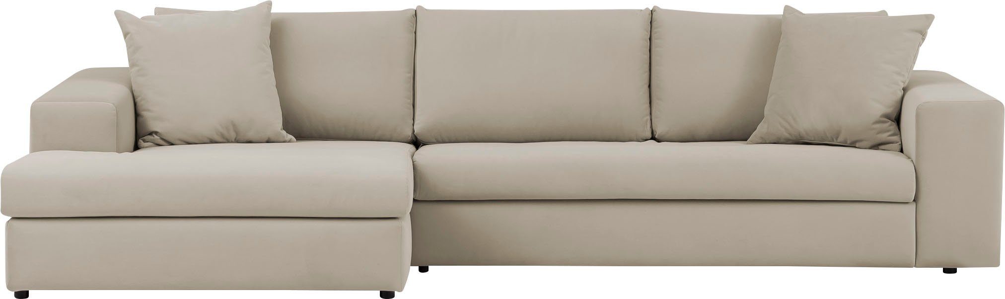 andas Hoekbank SLEETLAND XXL van fluweel of in vintage leer-look, L-model,