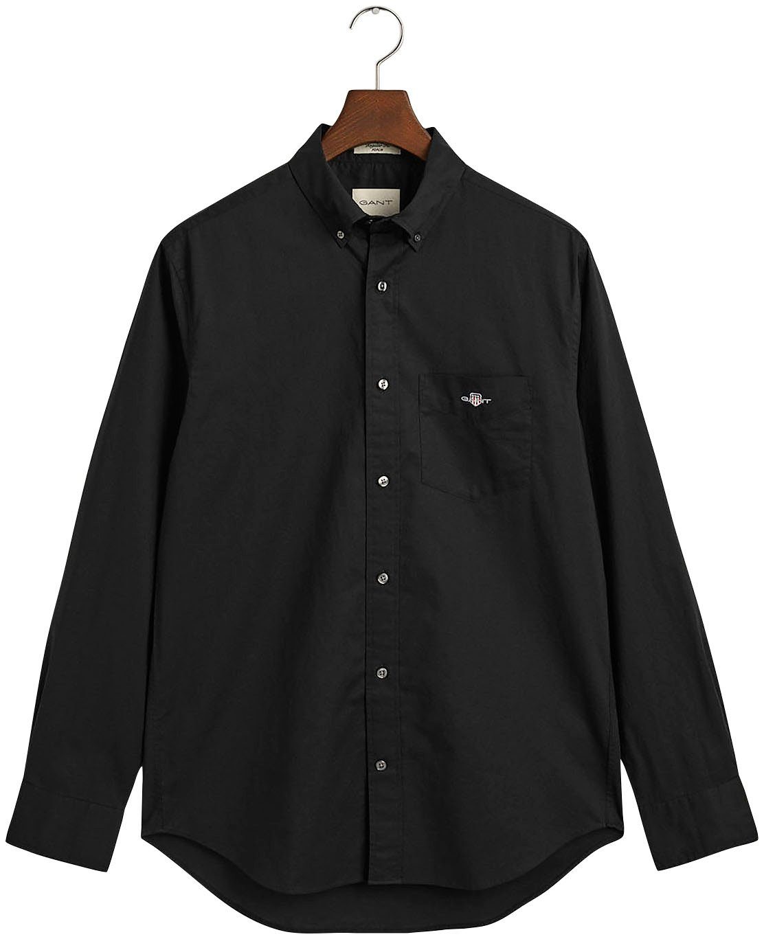 Gant Overhemd met lange mouwen Regular fit poplin overhemd licht slijtvast easy care