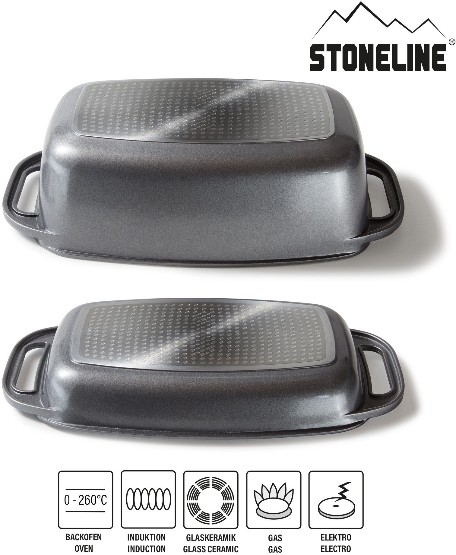 STONELINE Braadpan met aluminium schenkdeksel, inductie