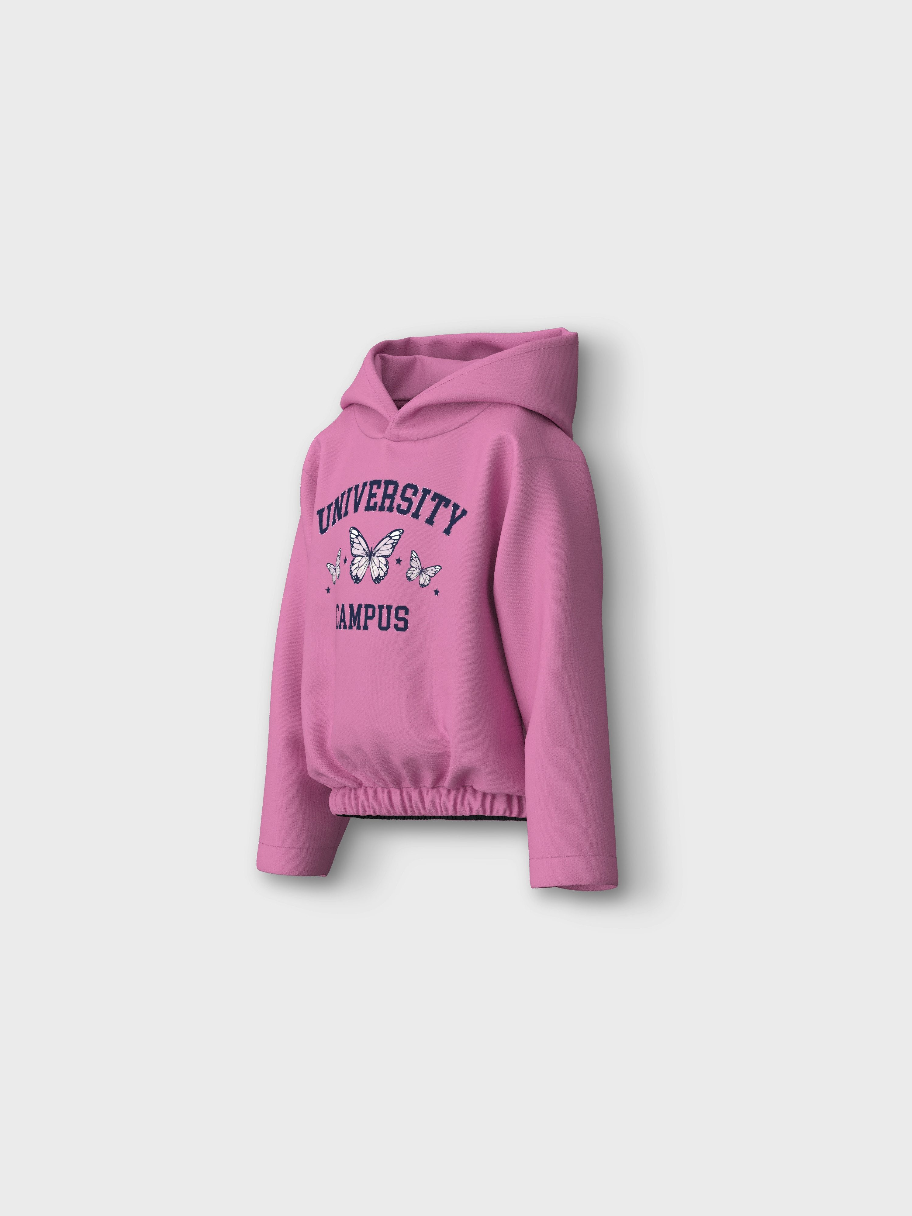 Name It Hoodie NKFOLANJA LS SHORT LOOSE SWE WH BRU PB