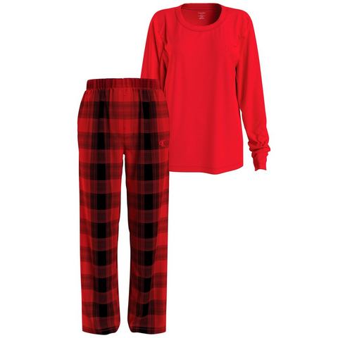 NU 20% KORTING: Calvin Klein Pyjama L-S PANT SET met een ronde hals (2-delig)