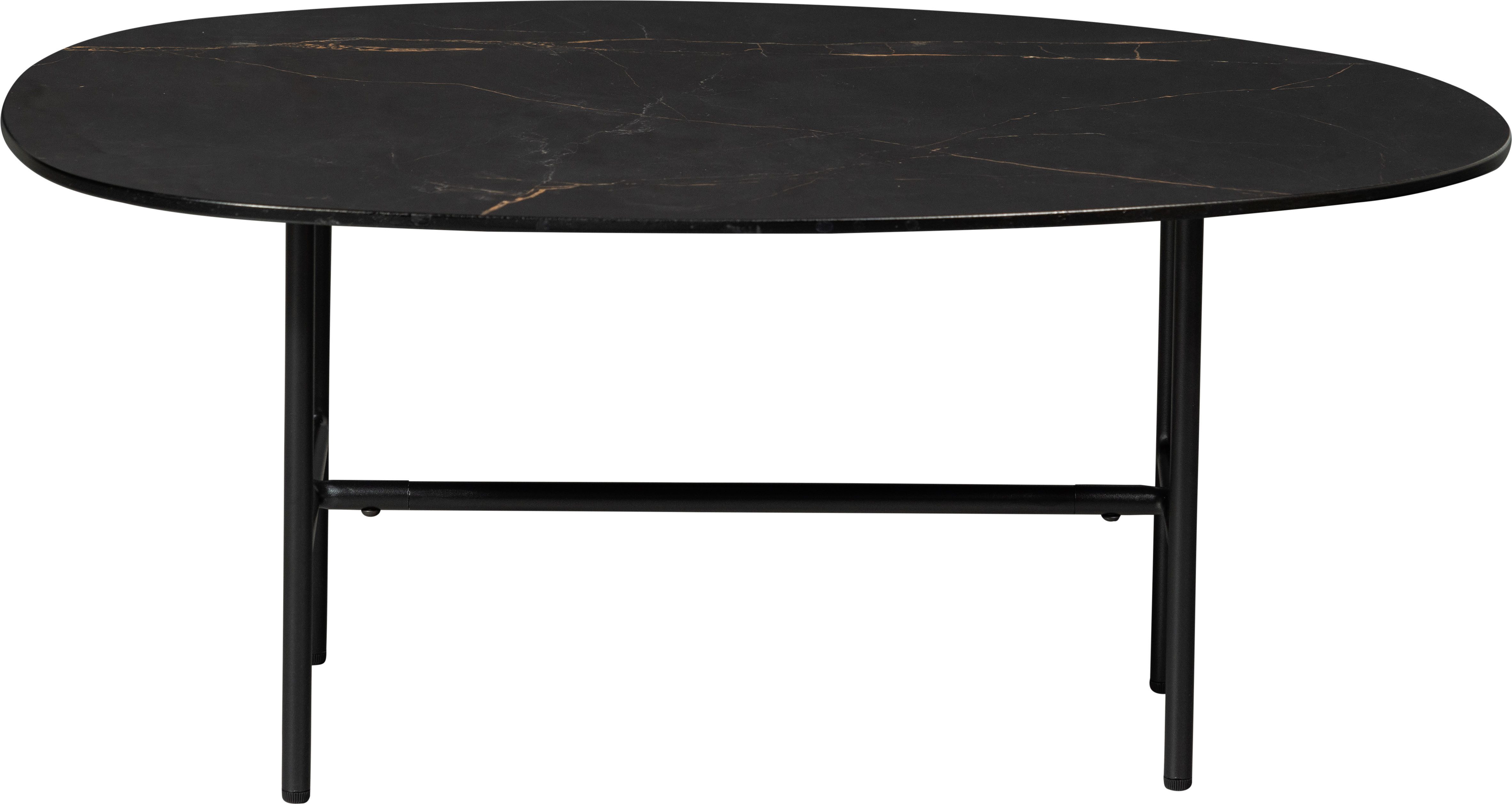 WOOOD Salontafel Vajen met tafelblad in marmerlook, slank metalen frame