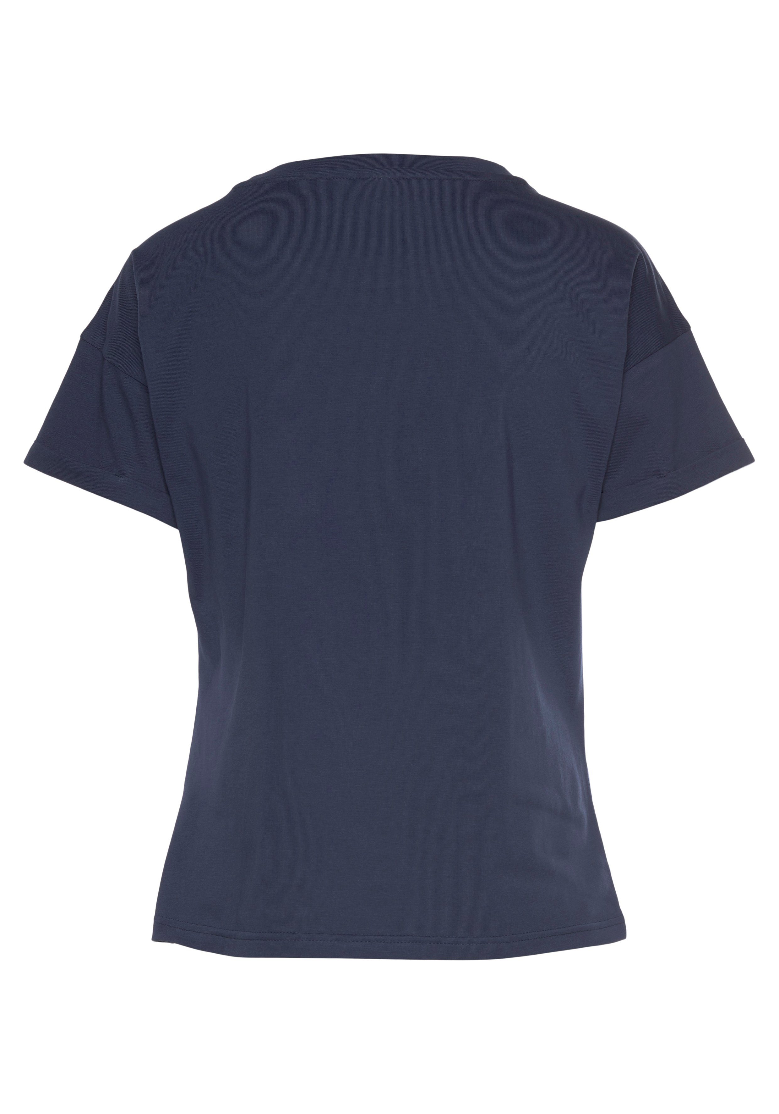 H.I.S T-shirt Met mouwomslagen met mouwomslag, in maritieme stijl, loungewear