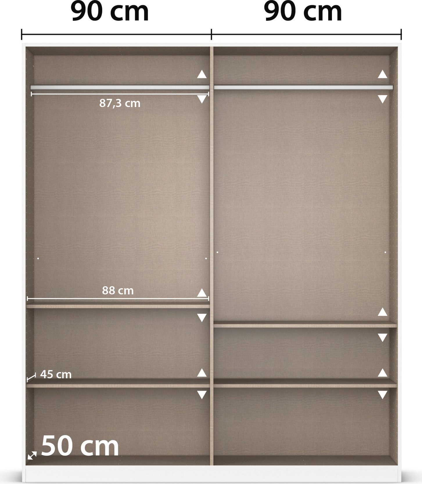 rauch Draaideurkast Kleiderschrank Schrank Garderobe AGORDO TOPSELLER Schlafzimmer doordachte binnenuitrusting, in 6 breedtes en 2 hoogtes made in germany