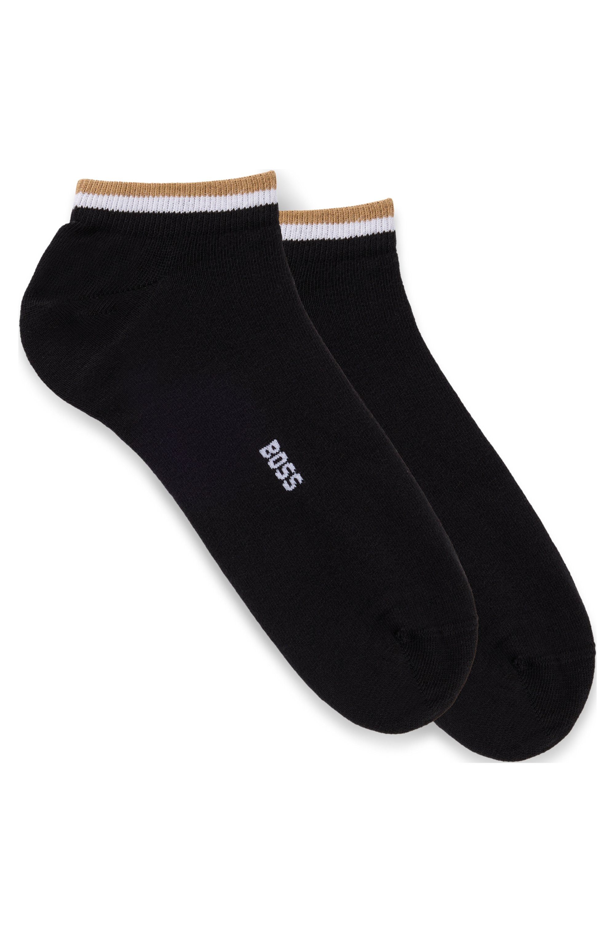 BOSS Sneakersokken 2P AS Uni stripe CC met gestreepte afwerking (set, 2 stuks)