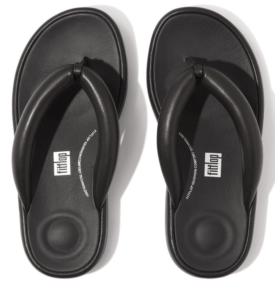 Fitflop Teenslippers IQUSHION D-LUXE PADDED LEATHER FLIP-FLOPS zomerschoen, slippers met zachte tussenstuk voor de tenen
